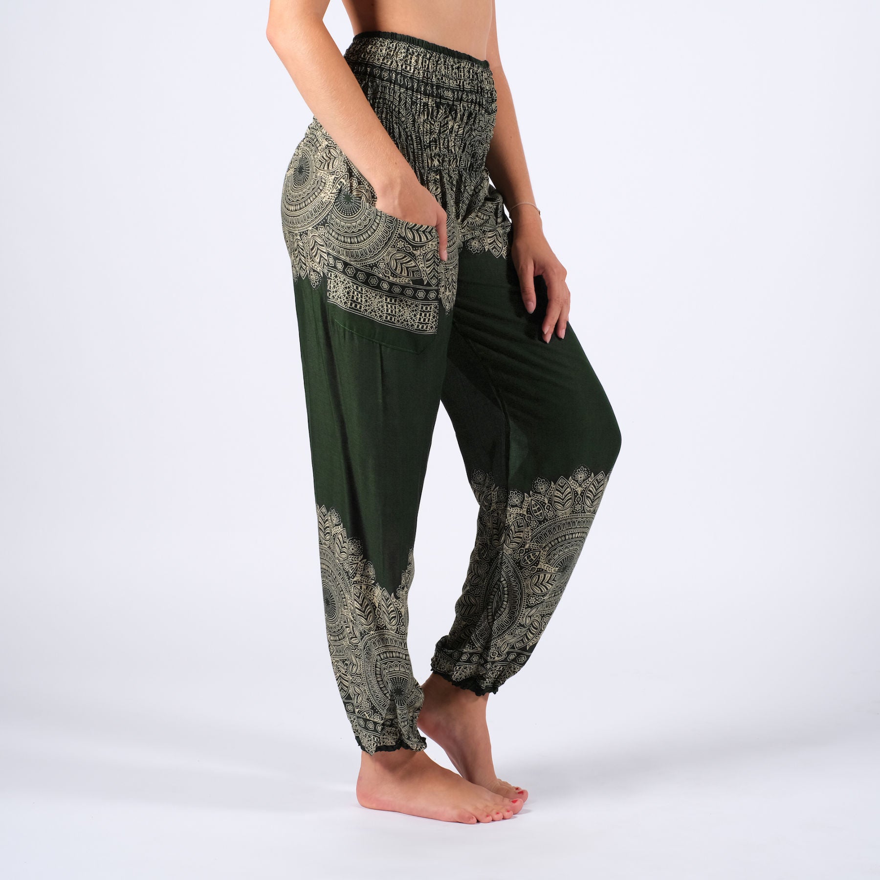 Pantalon de yoga harem Boho olive