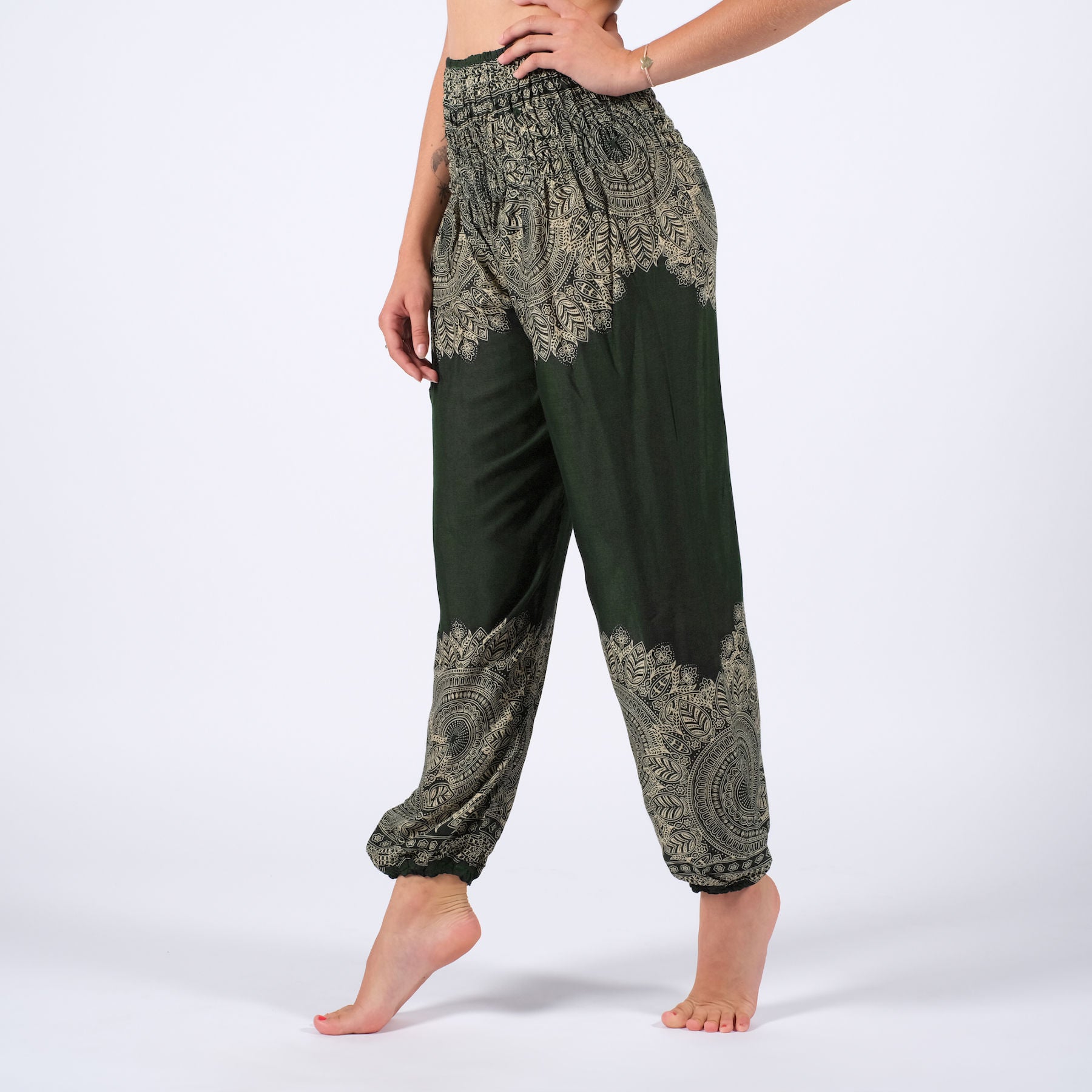 Pantalon de yoga harem Boho olive