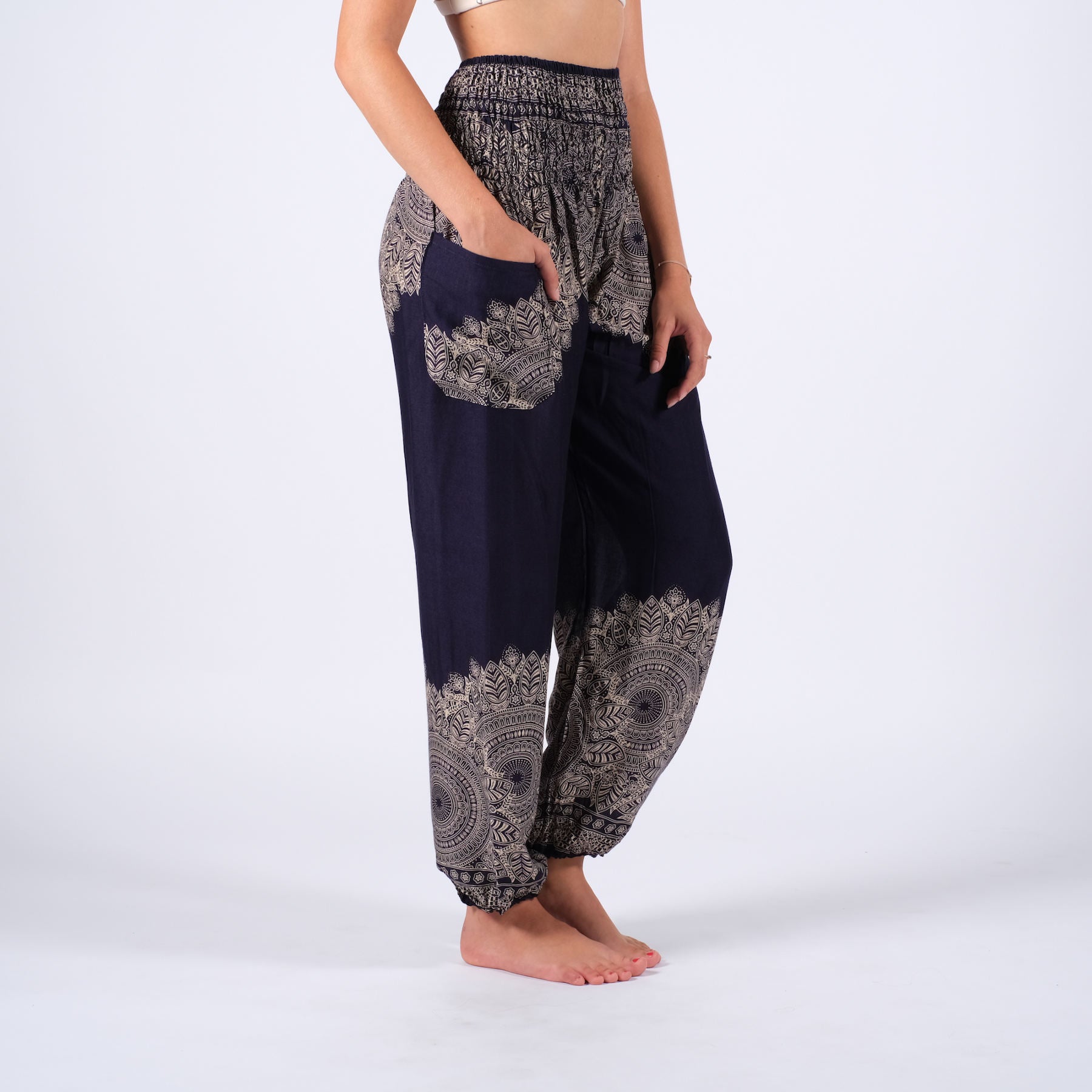 Pantalon de yoga harem Boho navy