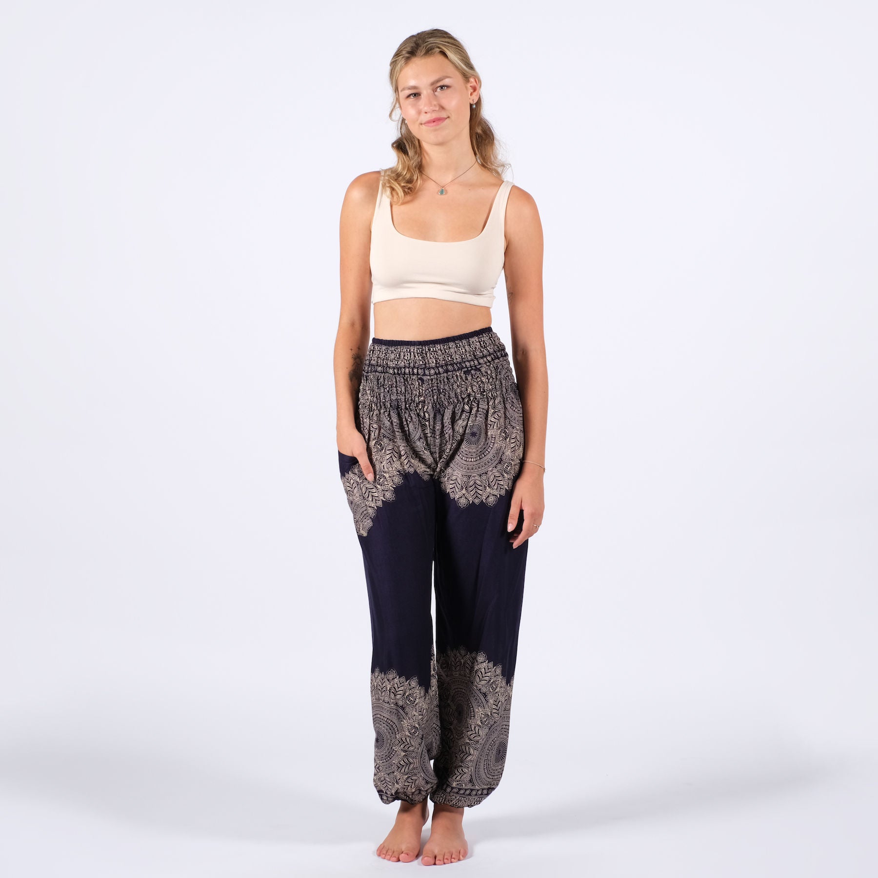 Pantalon de yoga harem Boho navy