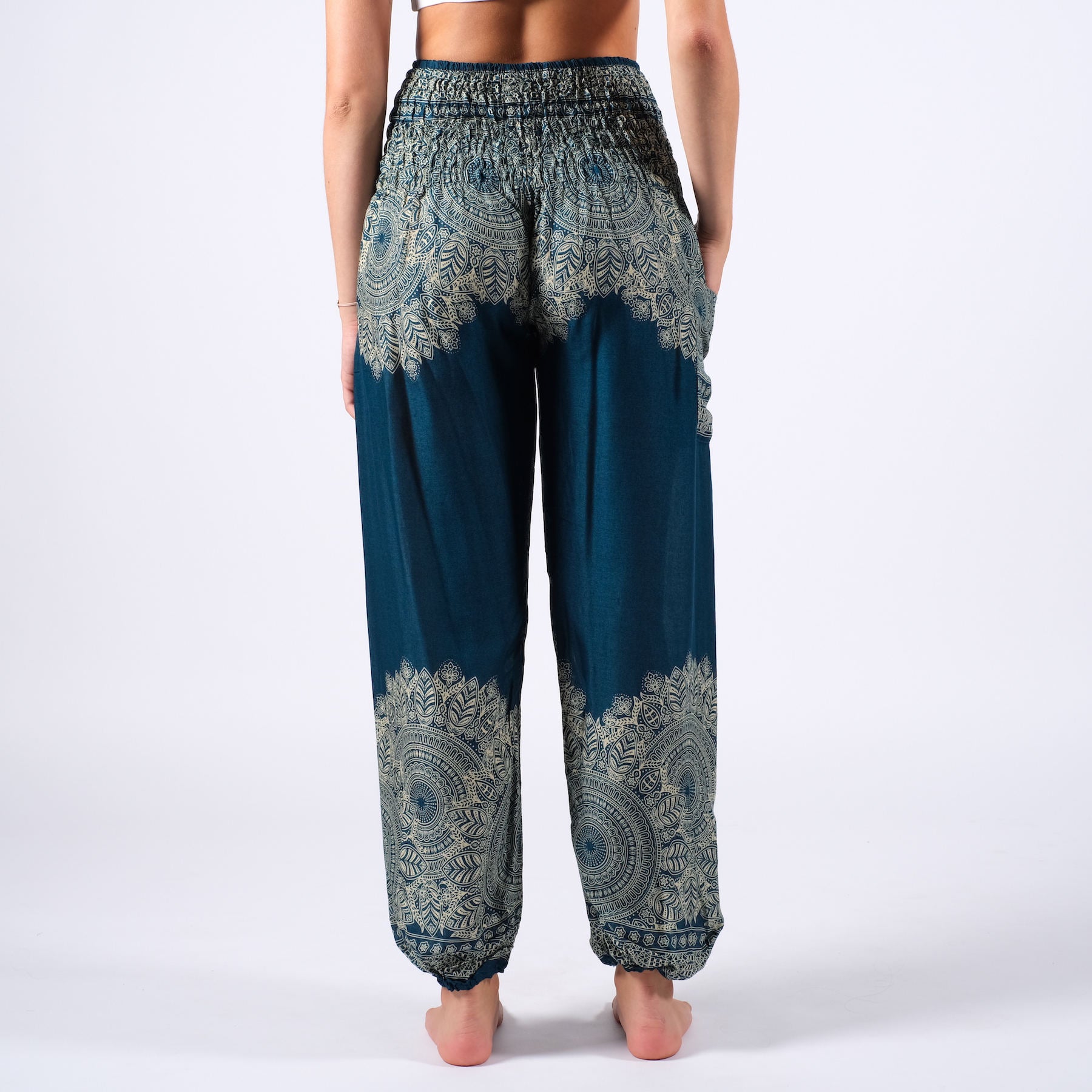 Pantalon de yoga harem Boho pétrole
