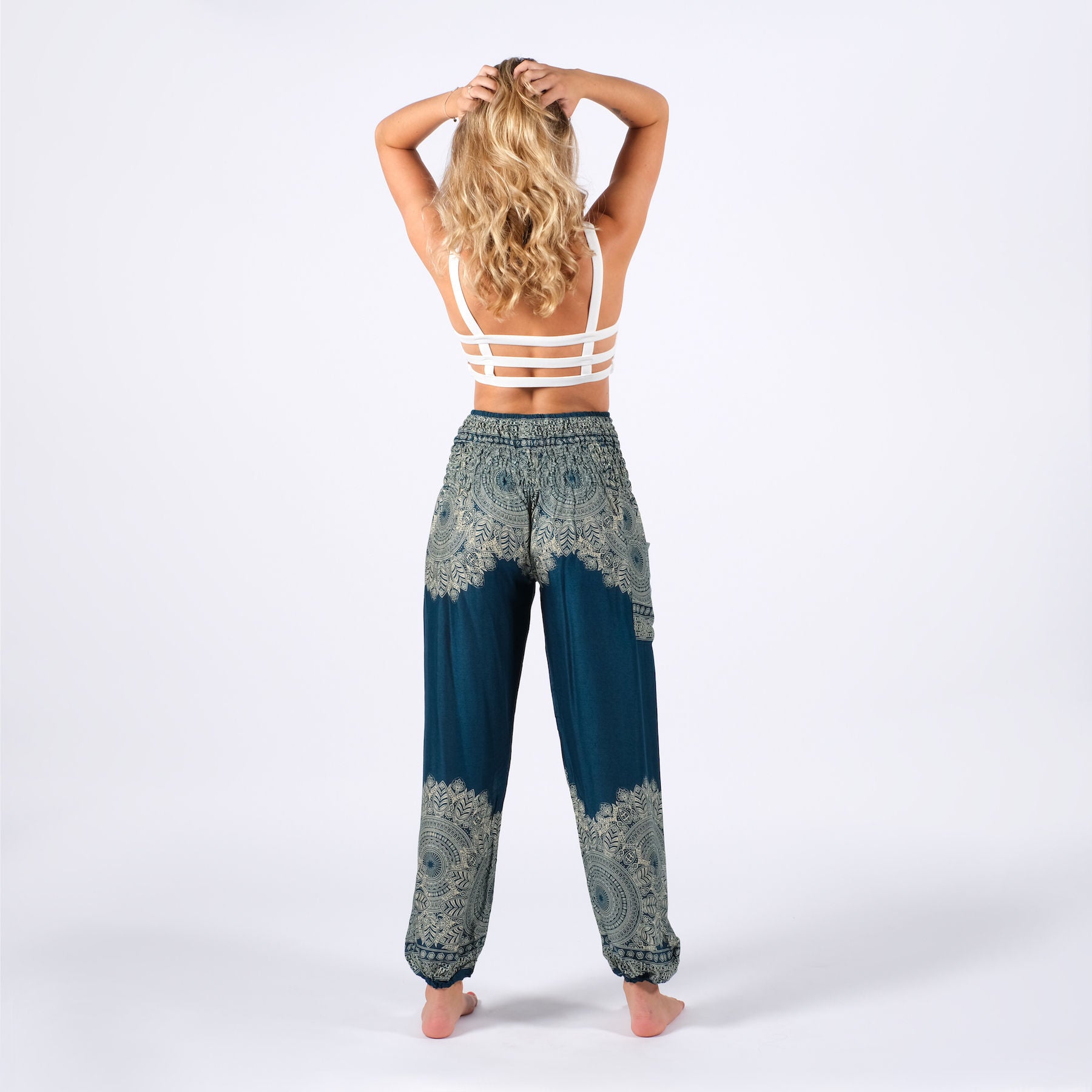 Pantalon de yoga harem Boho pétrole