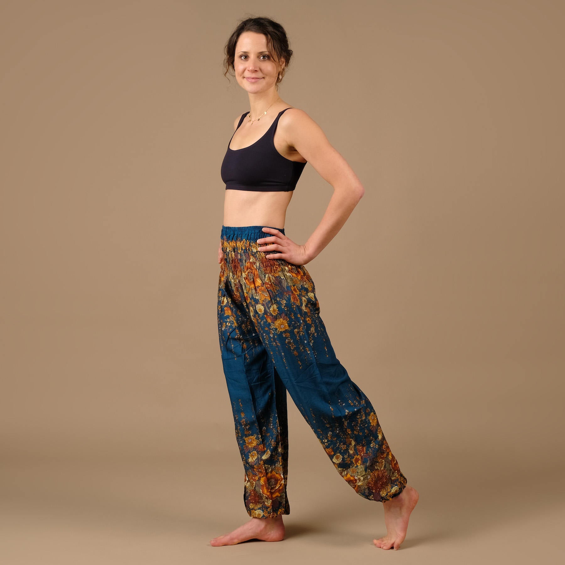 Pantalon de yoga harem Feather bleu