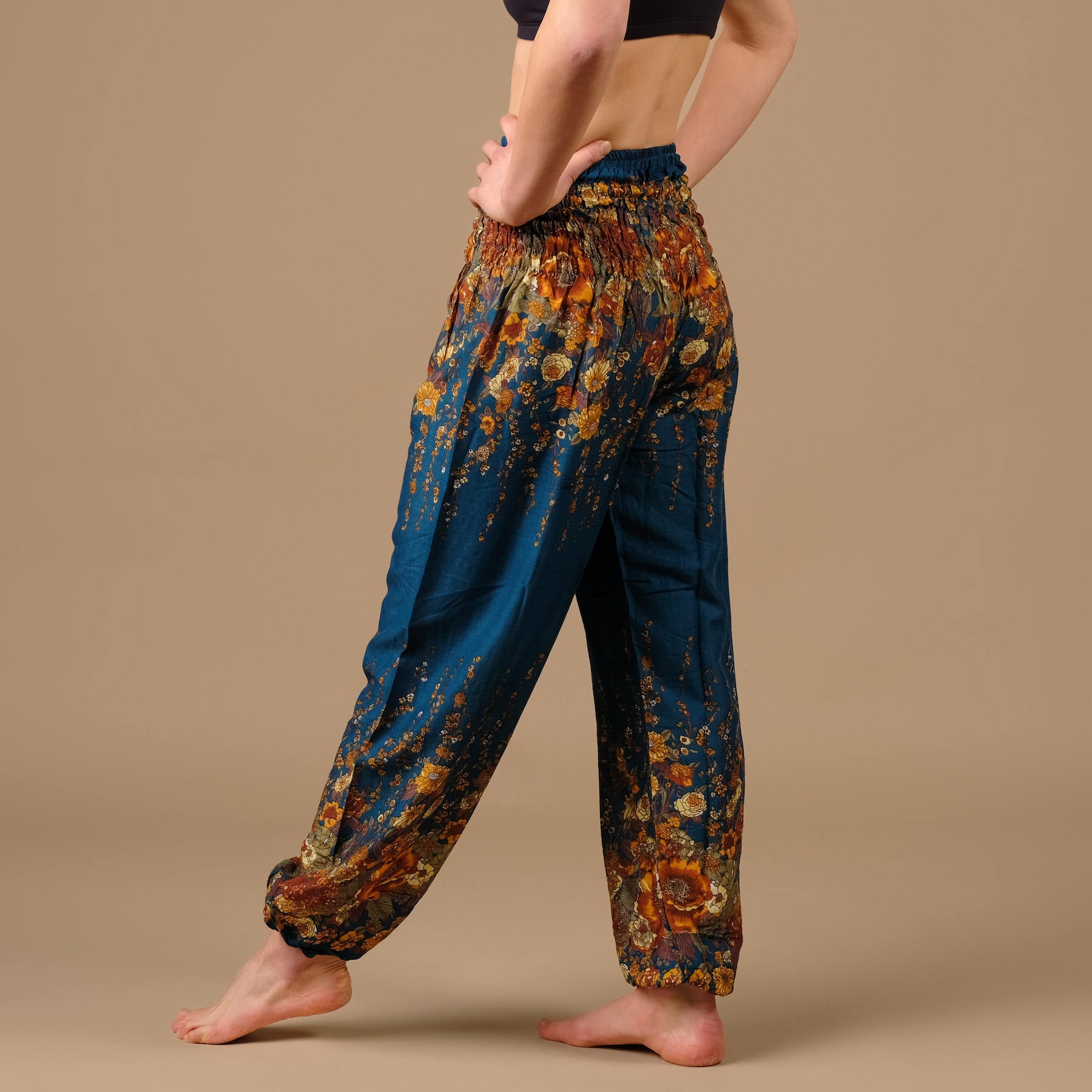 Pantalon de yoga harem Feather bleu