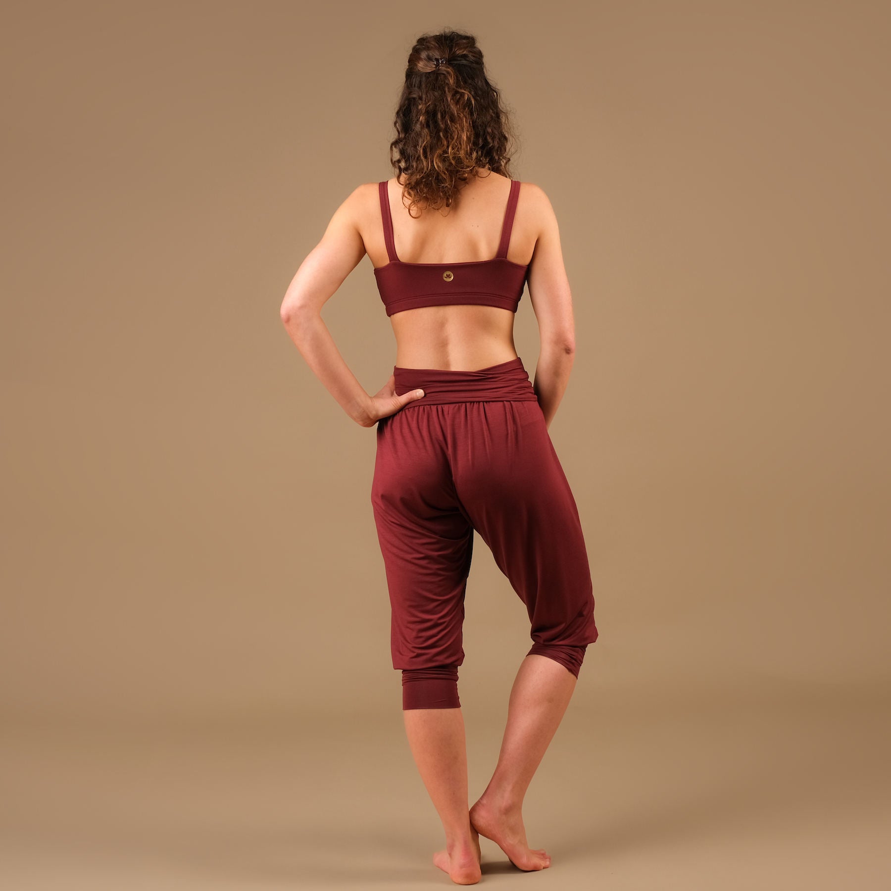 durable pantalon de yoga ample pantalon de harem 3/4 Taj Mahal fabriqué en Suisse bordeaux