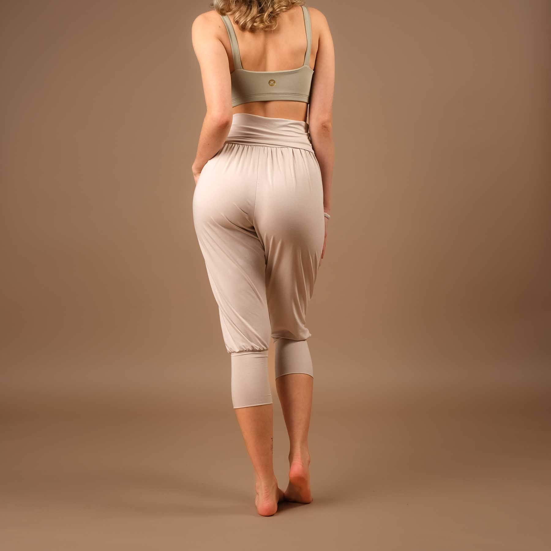 durable pantalon de yoga ample pantalon de harem 3/4 Taj Mahal fabriqué en Suisse, sable