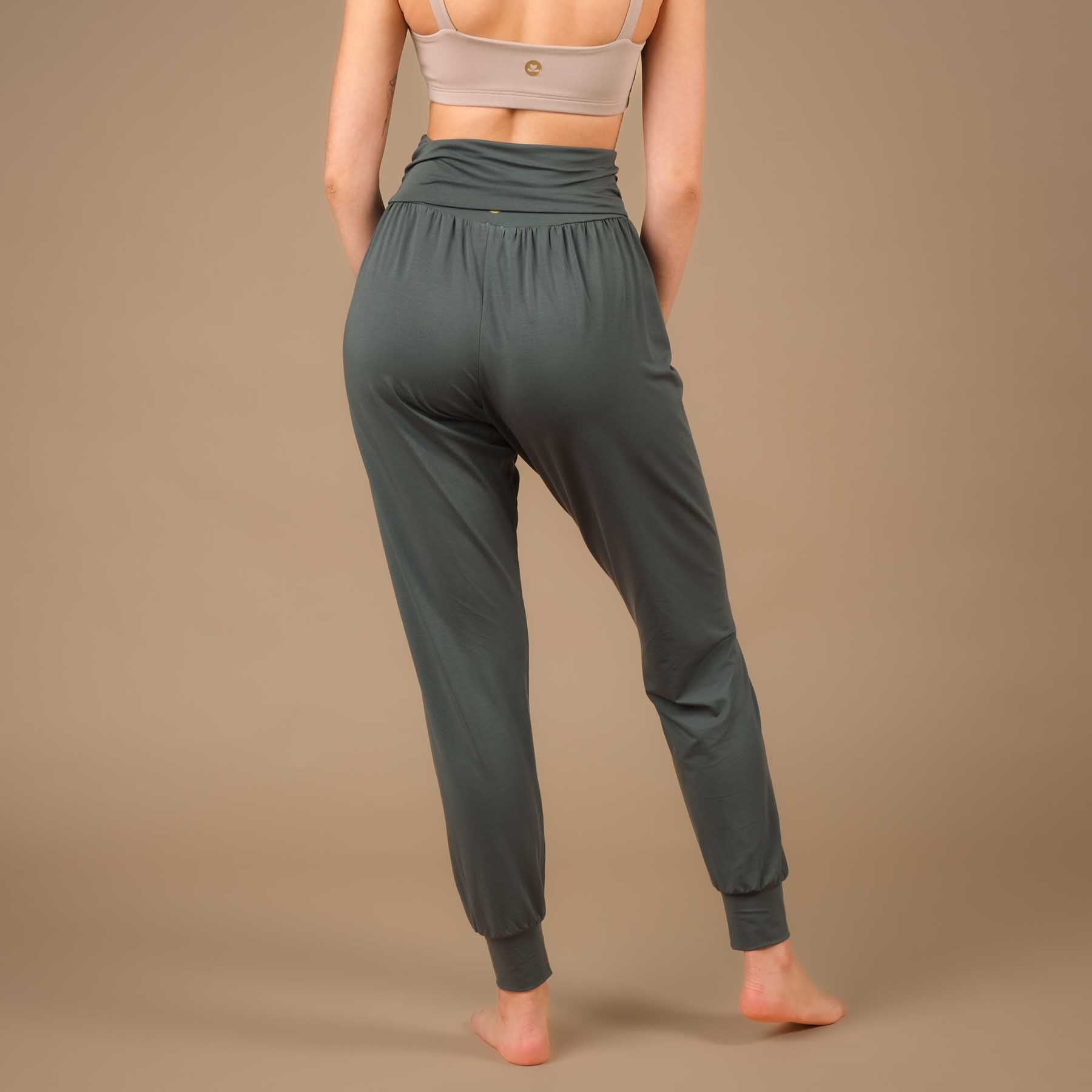 Pantalon de yoga Taj Mahal long fabriqué de manière durable en Suisse émeraude