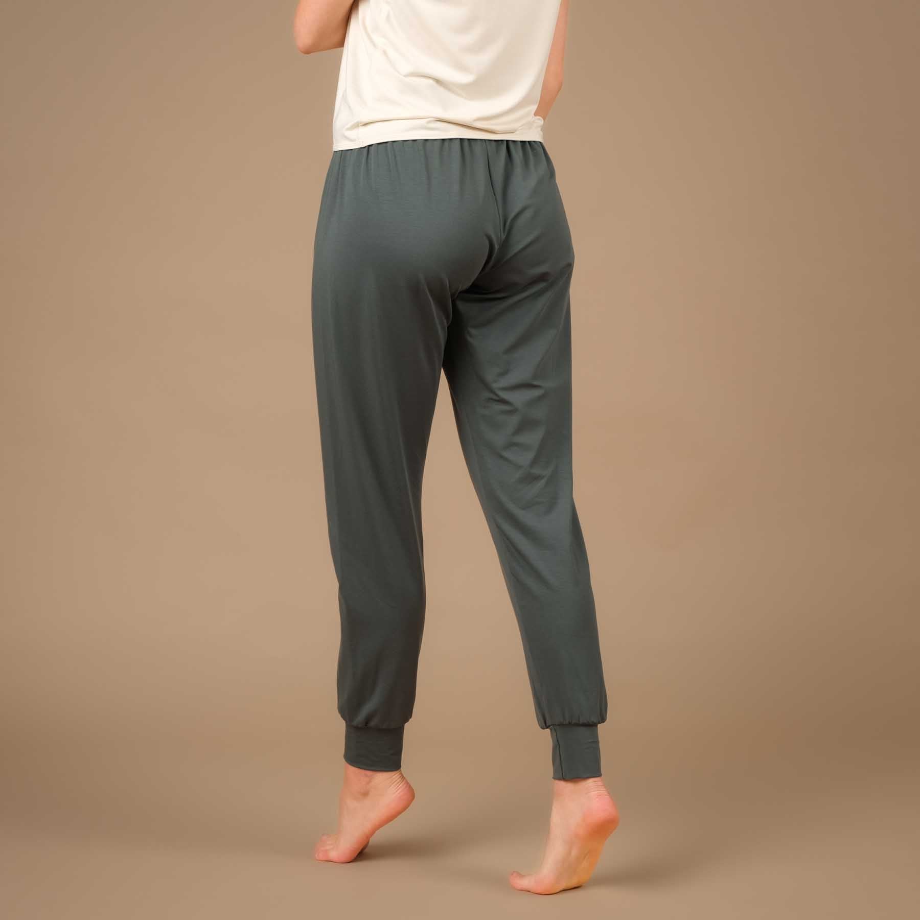 Pantalon de yoga Taj Mahal long fabriqué de manière durable en Suisse émeraude