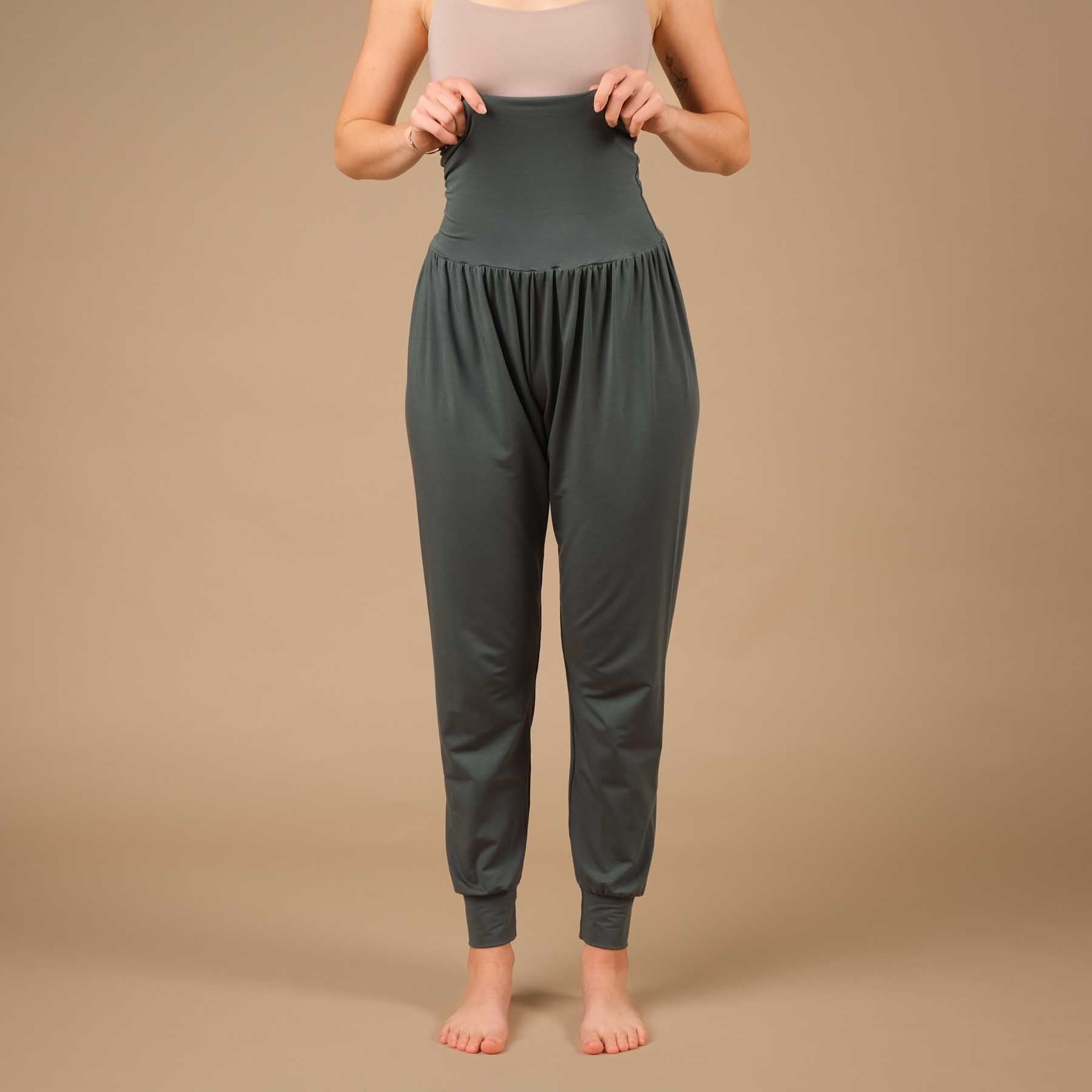 Pantalon de yoga Taj Mahal long fabriqué de manière durable en Suisse émeraude
