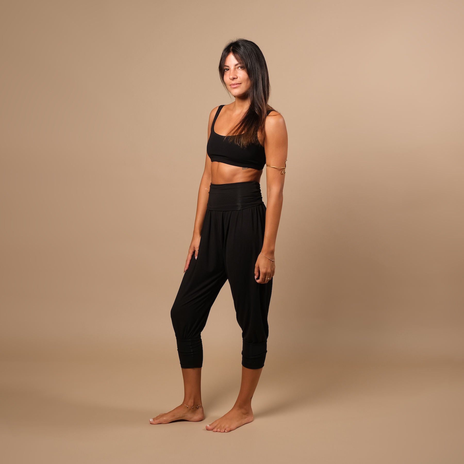 durable pantalon de yoga ample pantalon de harem 3/4 Taj Mahal fabriqué en Suisse noir