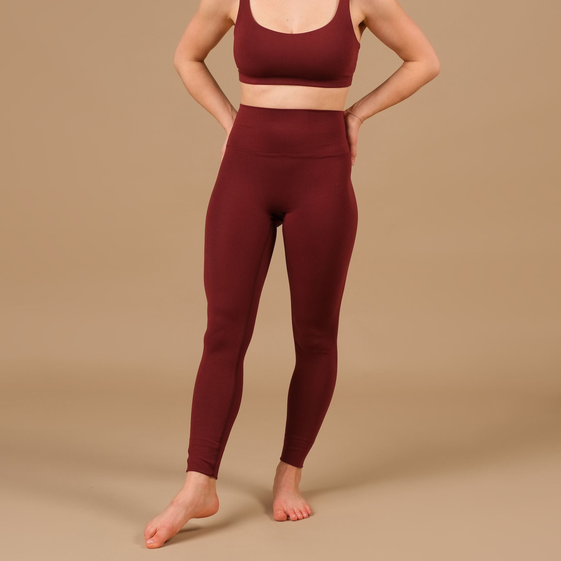 Yoga Leggings Comfy bordeaux, super doux, durable, fabriqué en Suisse