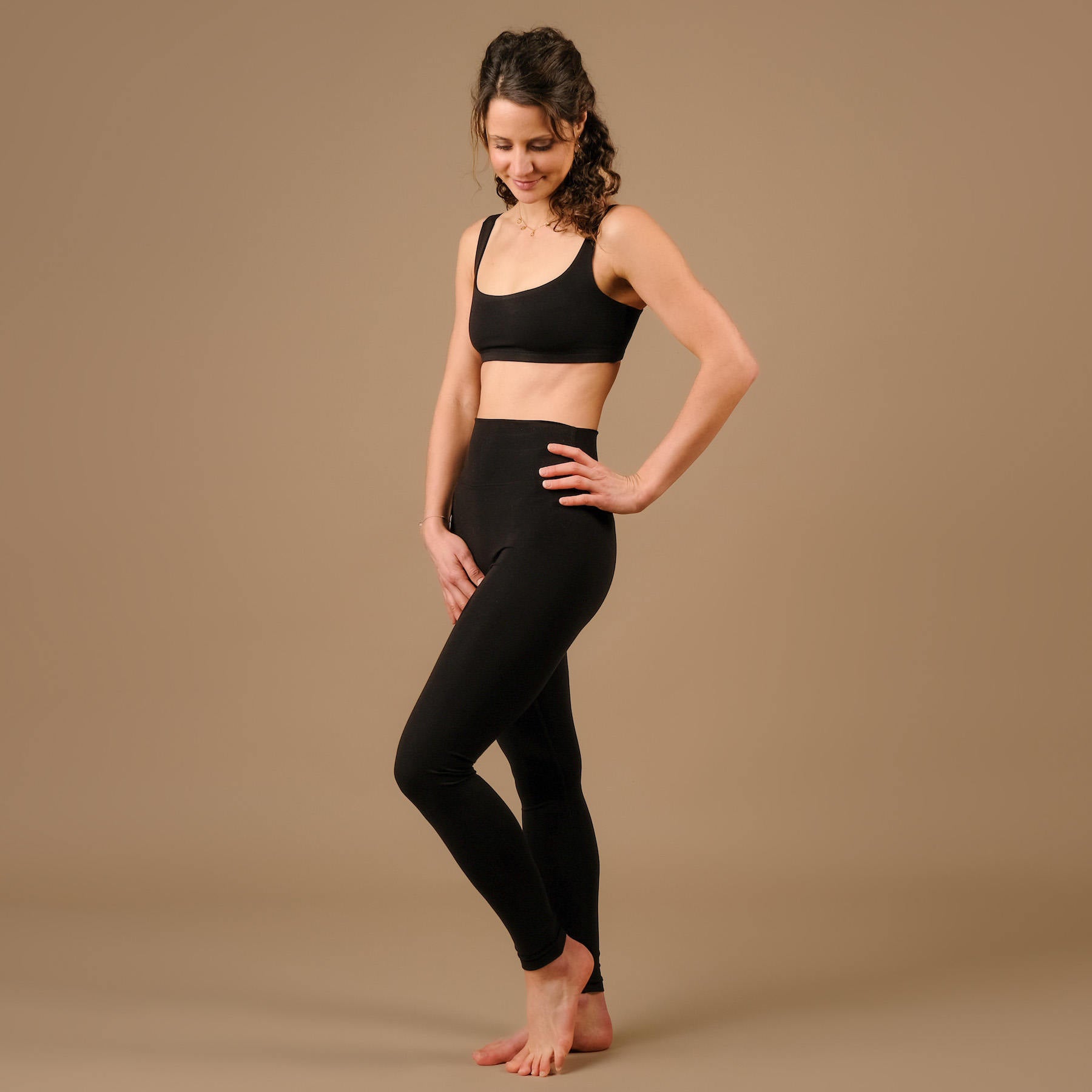 Yoga Leggings Comfy noir, fabriqué en Suisse, durable, super confortable, en Lenzing Modal