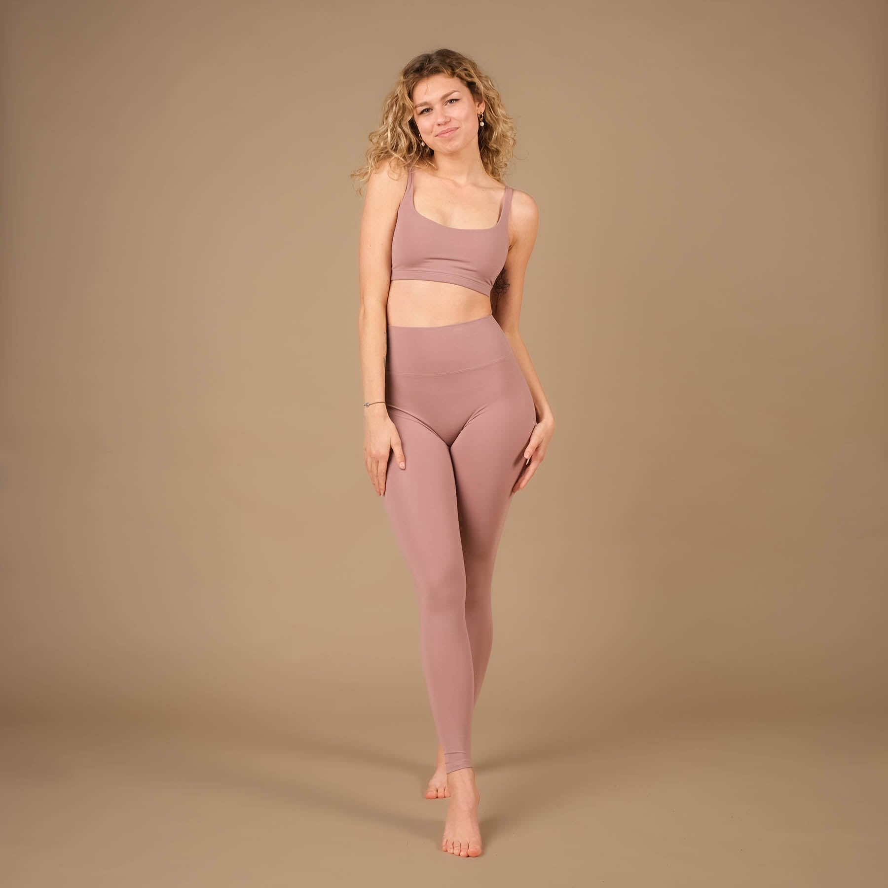 Leggings de yoga Comfy rosewood, fabriqués en Suisse
