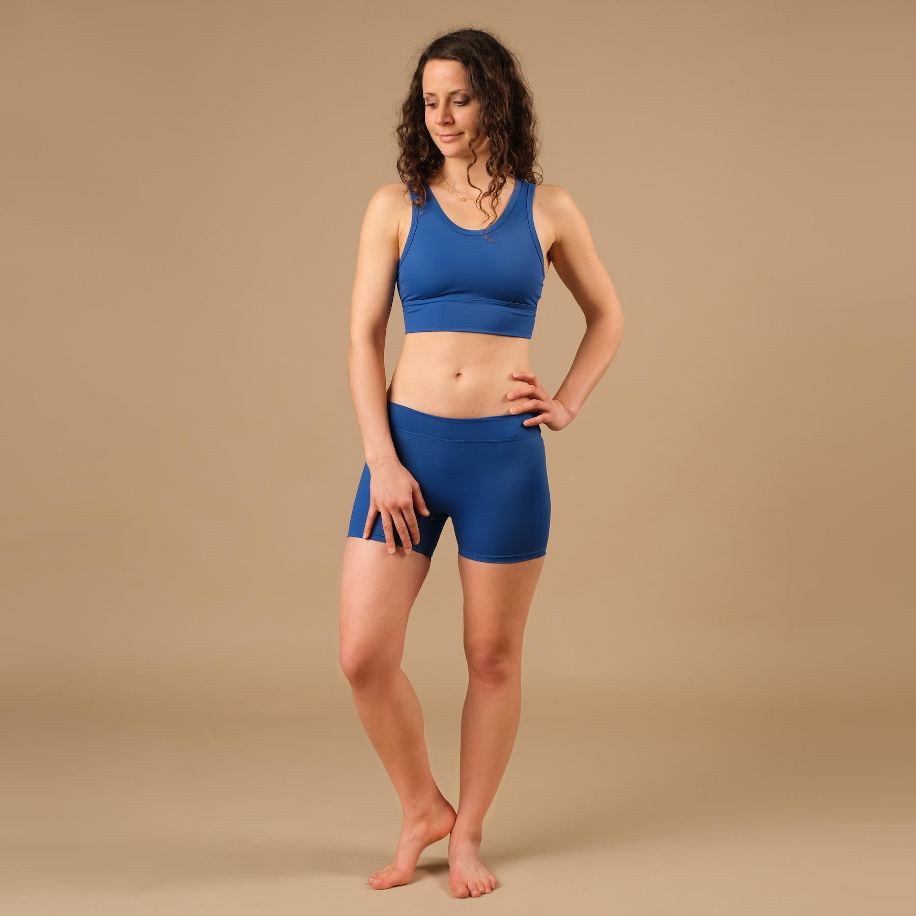 Short de yoga Eco Mare bleu