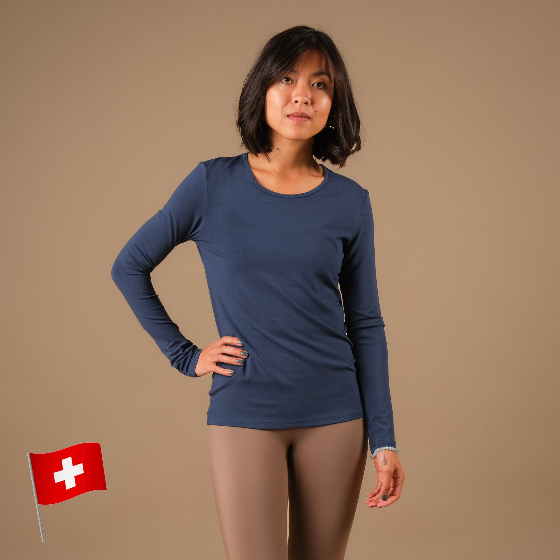Shirt de yoga Classy à manches longues indigo