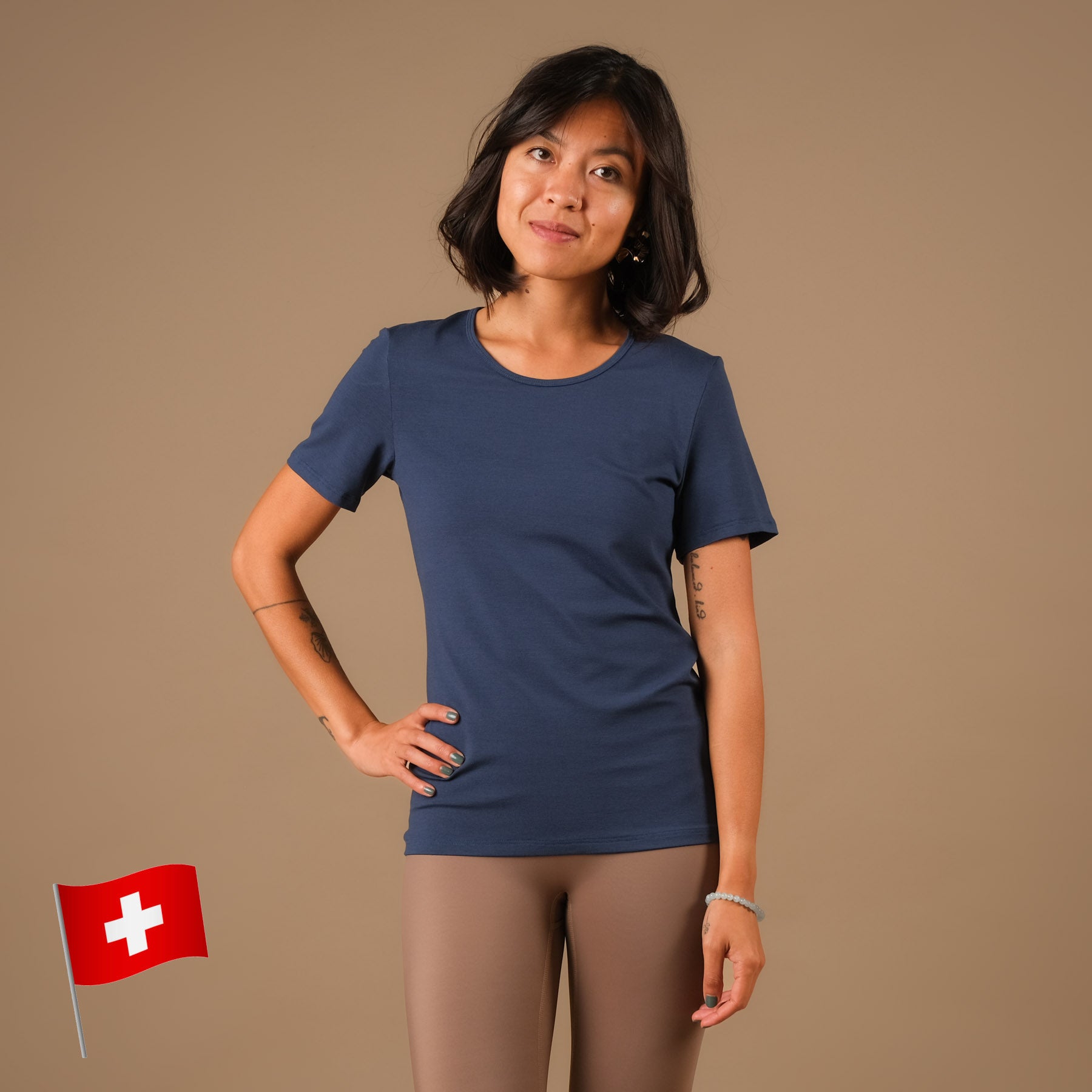 Shirt de yoga Classy manches courtes indigo