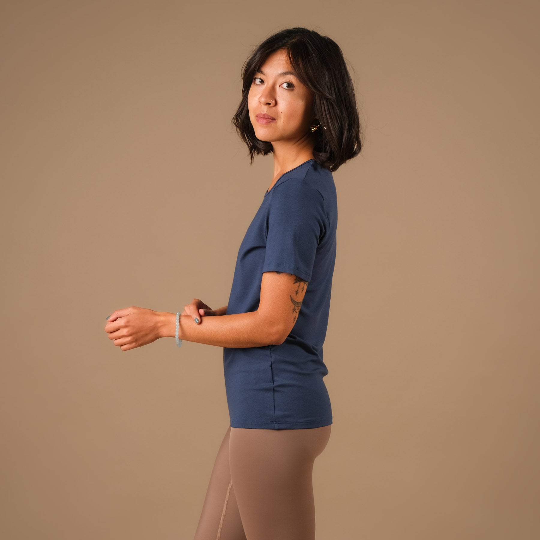 Shirt de yoga Classy manches courtes indigo