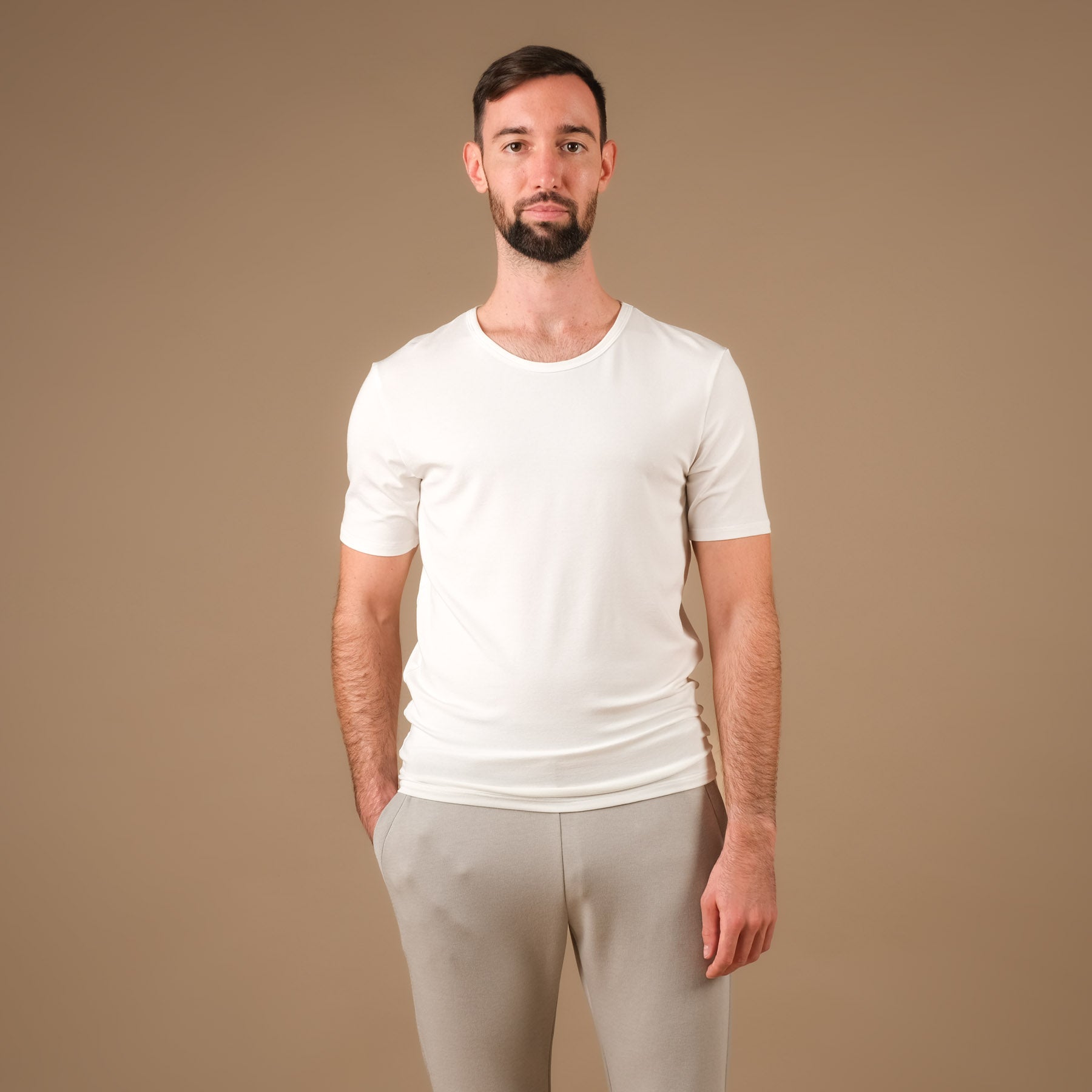 Shirt de yoga pour hommes Classy à manches courtes blanc