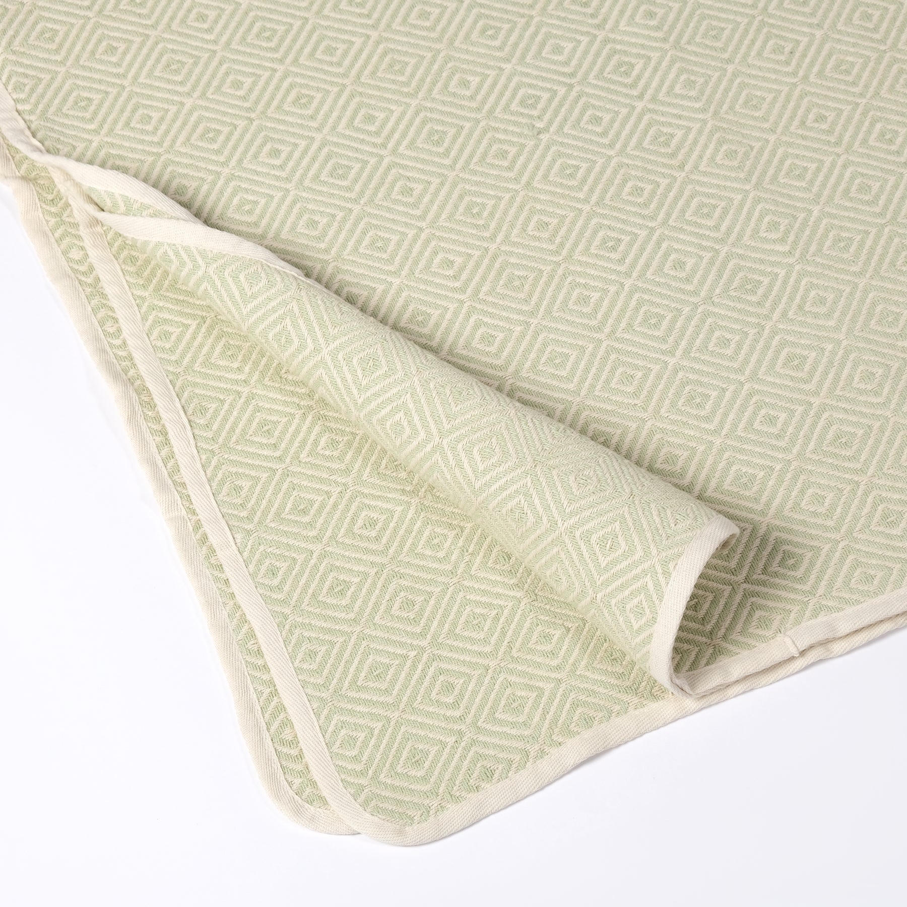 Couverture de yoga en coton bio vert tilleul