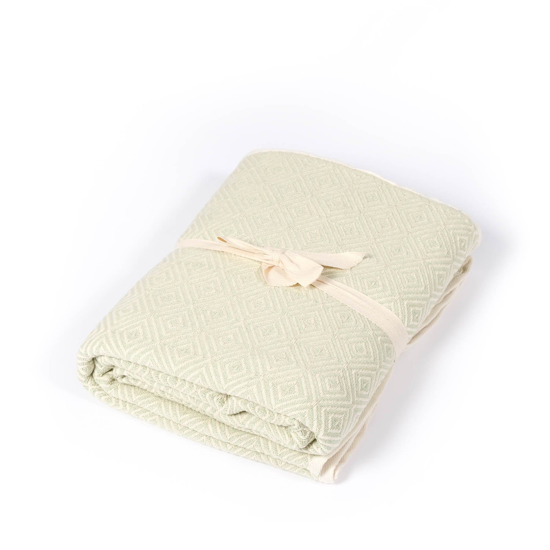 Couverture de yoga en coton bio vert tilleul