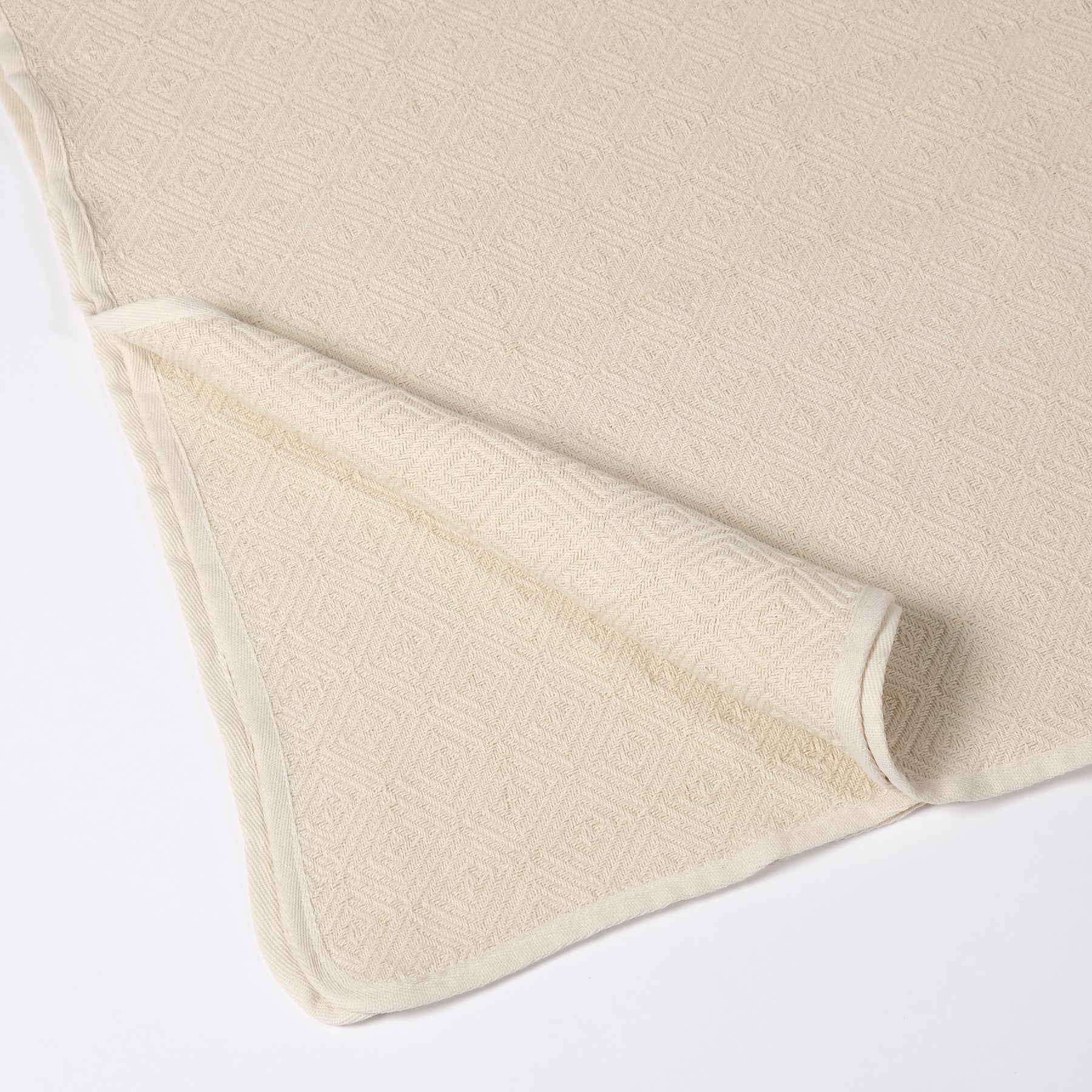 Couverture de yoga en coton bio blanc naturel