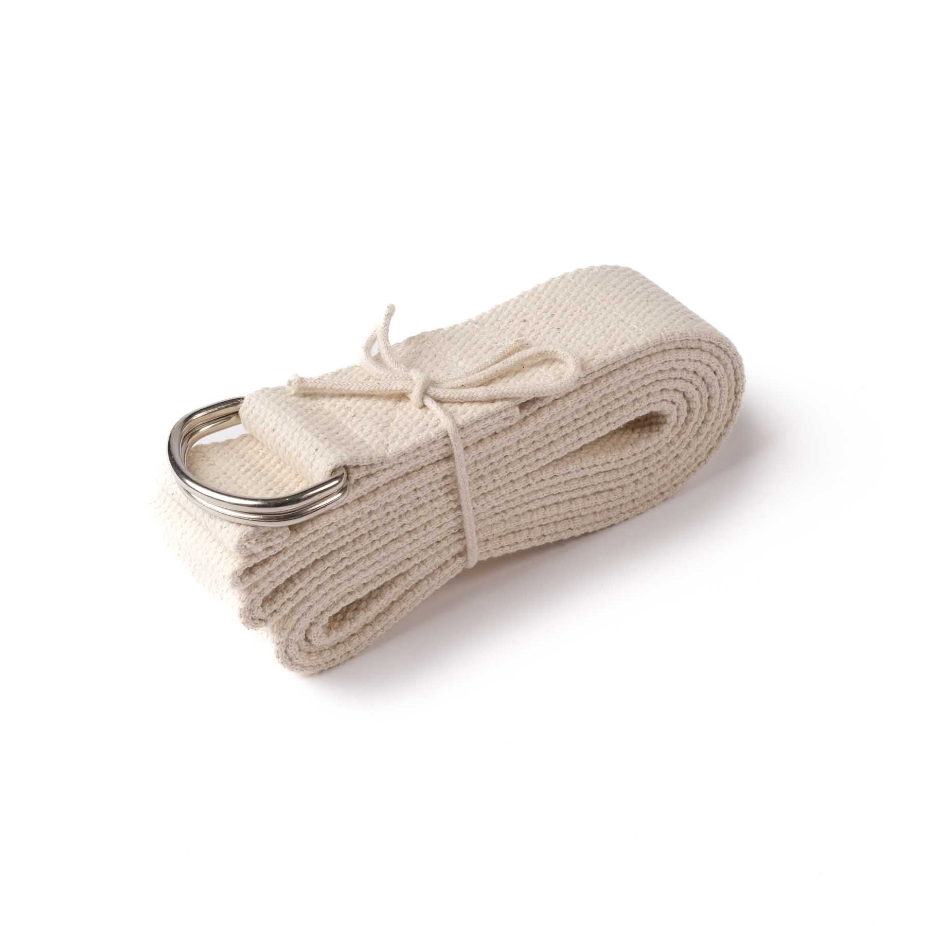 Sangle de yoga en coton blanc naturel