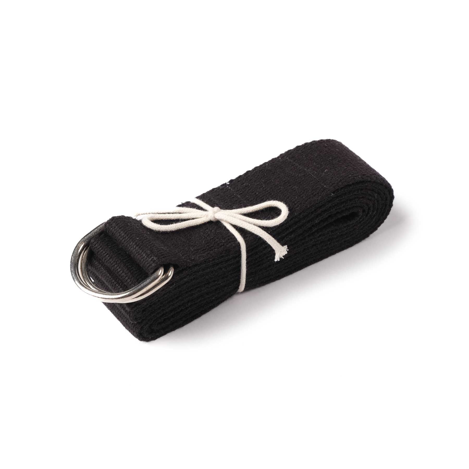 Ceinture de yoga en coton noir