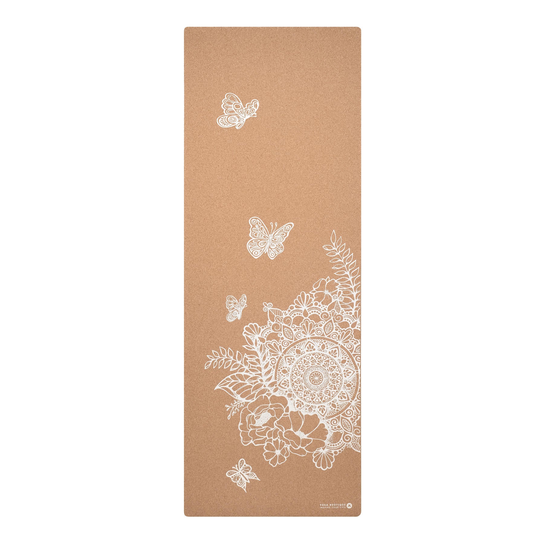 Tapis de yoga en liège Tropical blanc sans PVC, biodégradable
