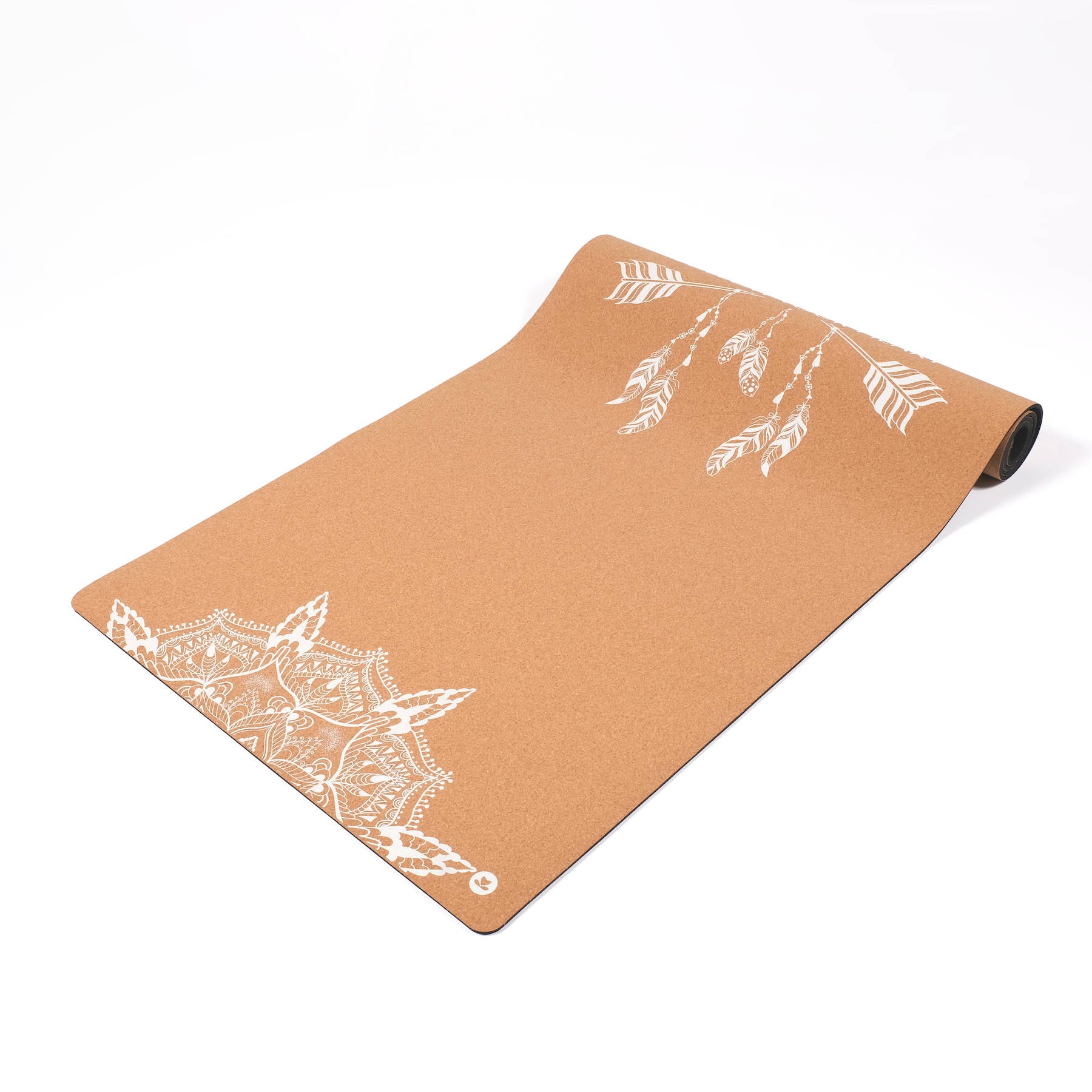 Tapis de yoga en liège Boho blanc