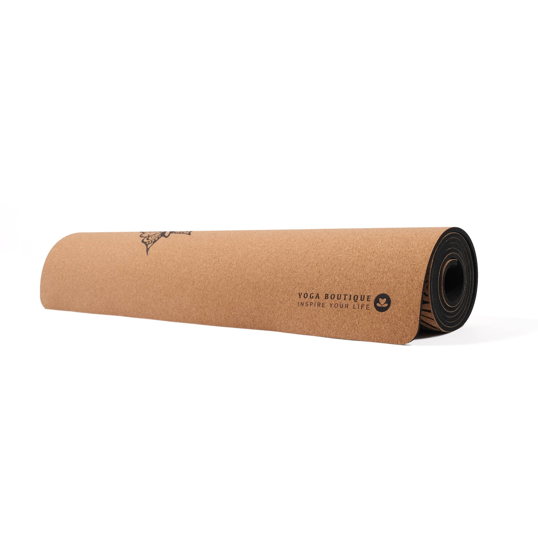 Tapis de yoga en liège Tropical noir sans PVC, biodégradable