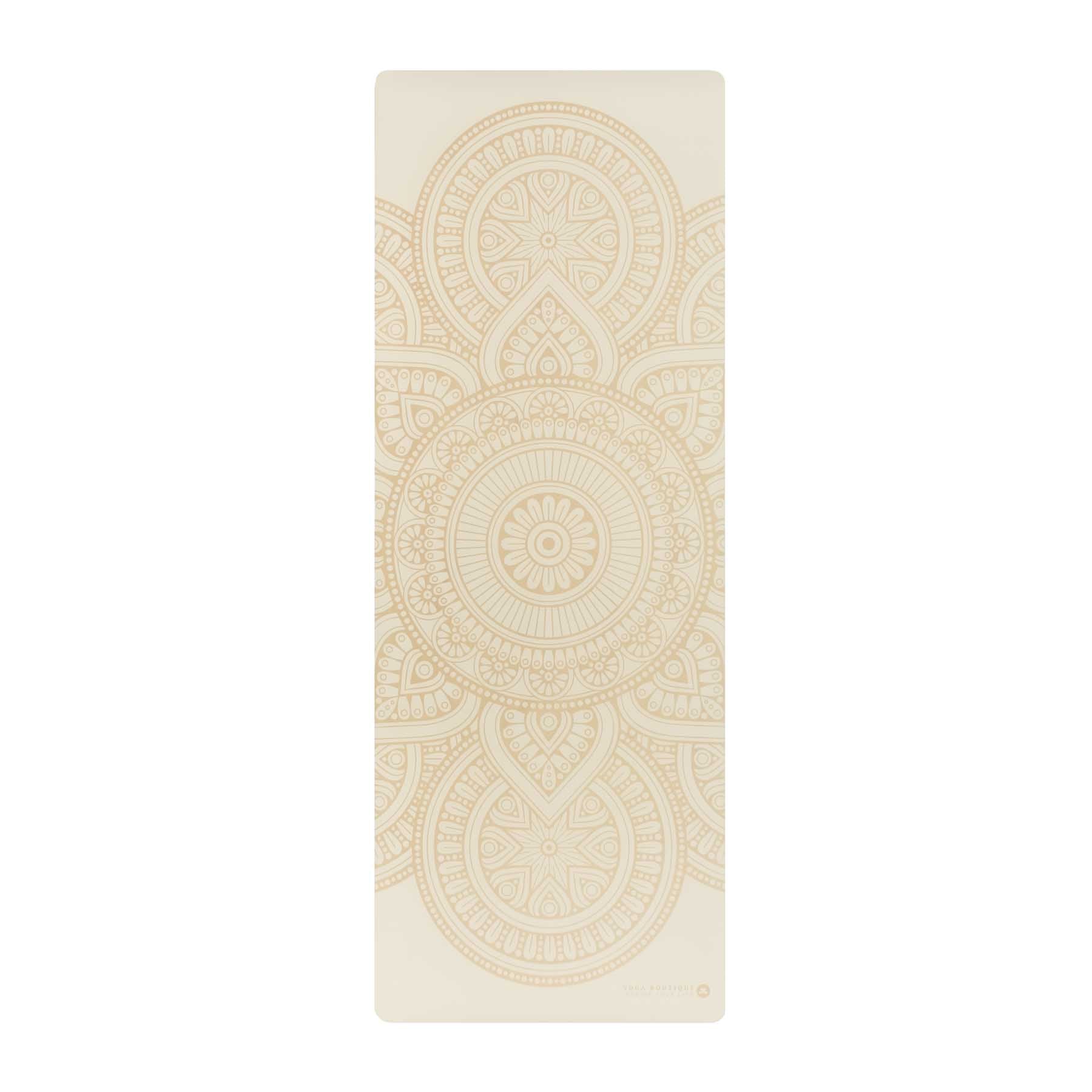 Tapis de yoga SuperGrip 2.0 Mandala Tapis de yoga très antidérapant blanc en caoutchouc naturel avec une bonne tenue