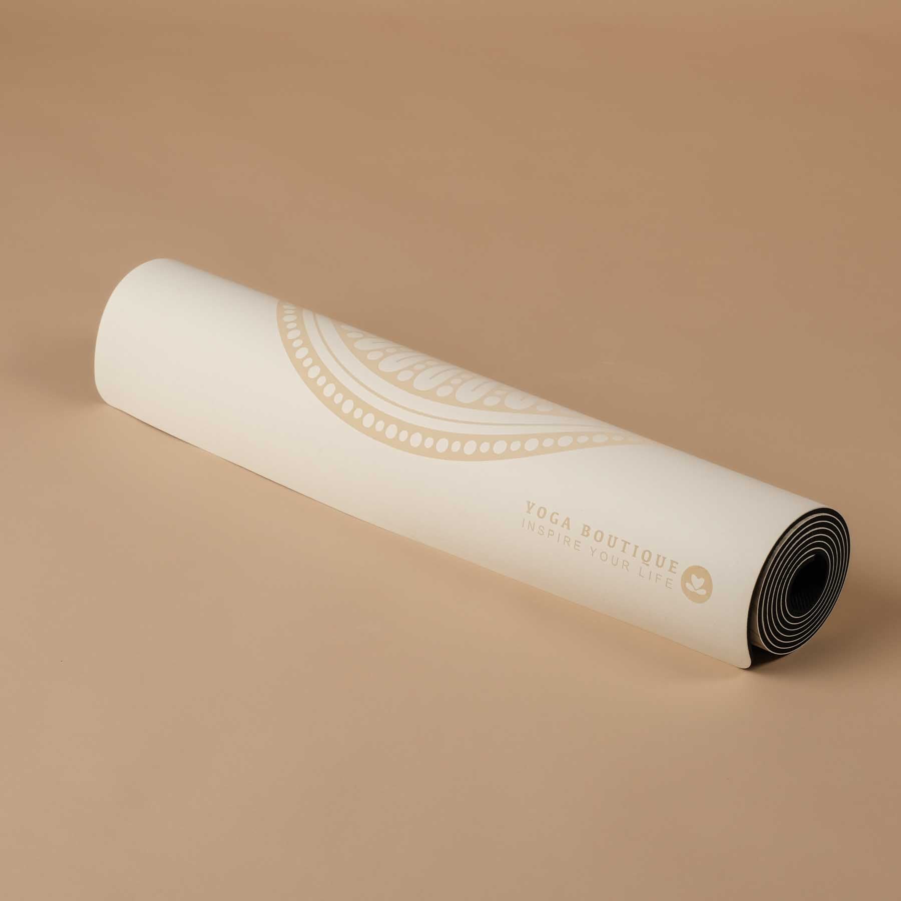Tapis de yoga SuperGrip 2.0 Mandala Tapis de yoga très antidérapant blanc en caoutchouc naturel avec une bonne tenue