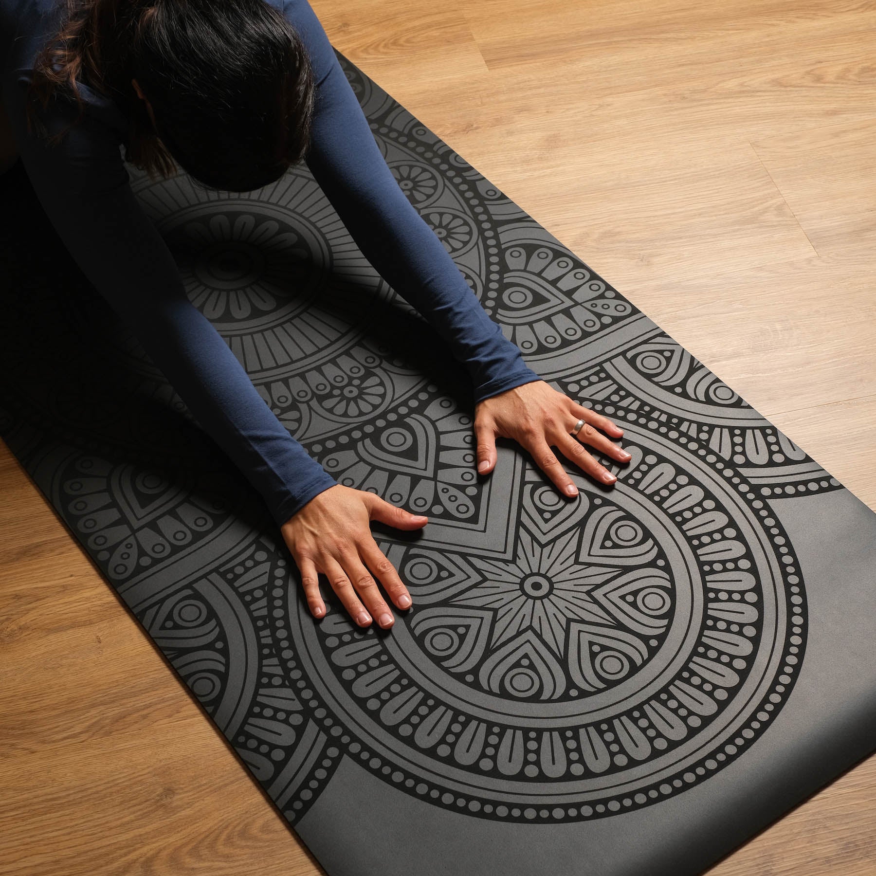 Tapis de yoga SuperGrip 2.0 Mandala très antidérapant noir