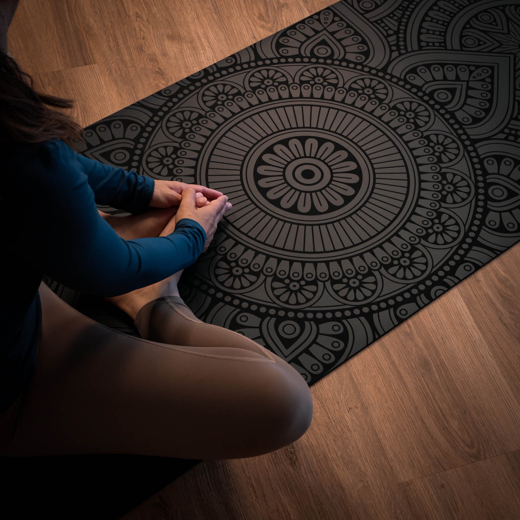Tapis de yoga SuperGrip 2.0 Mandala très antidérapant noir