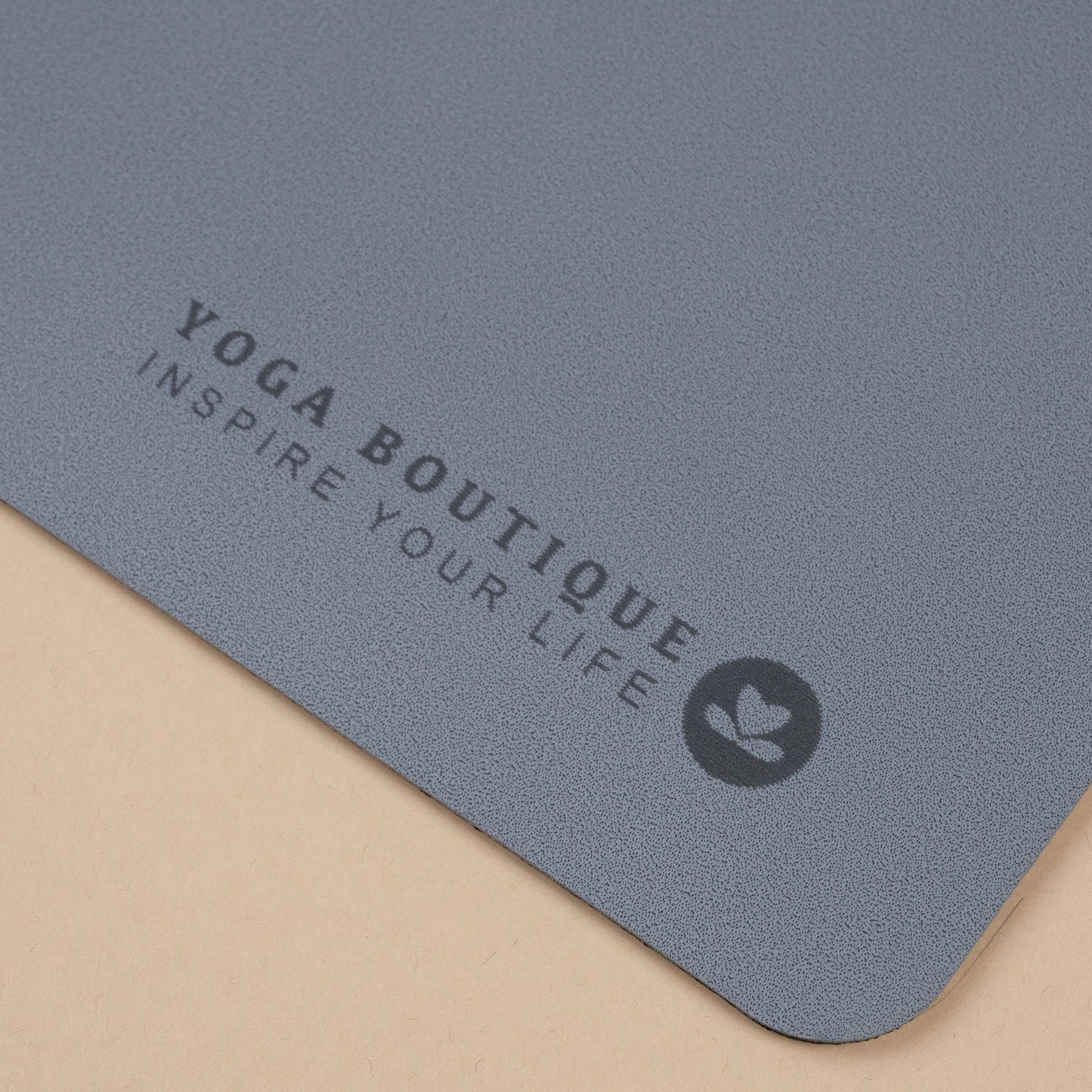 Tapis de yoga SuperGrip 2.0 Moon gris-bleu avec lignes d'aide pour un alignement correct