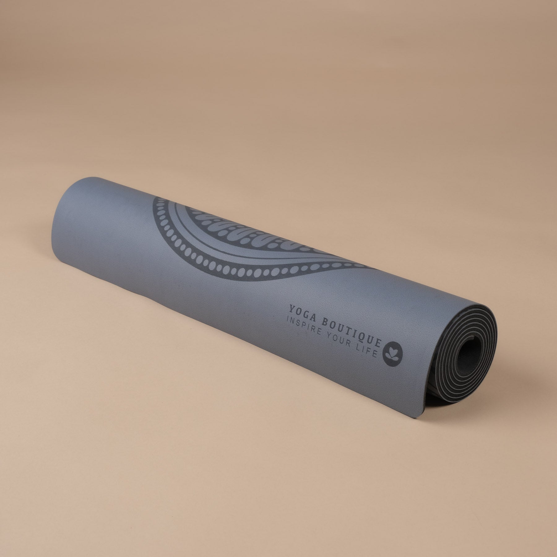 Tapis de yoga SuperGrip 2.0 Mandala très antidérapant gris-bleu