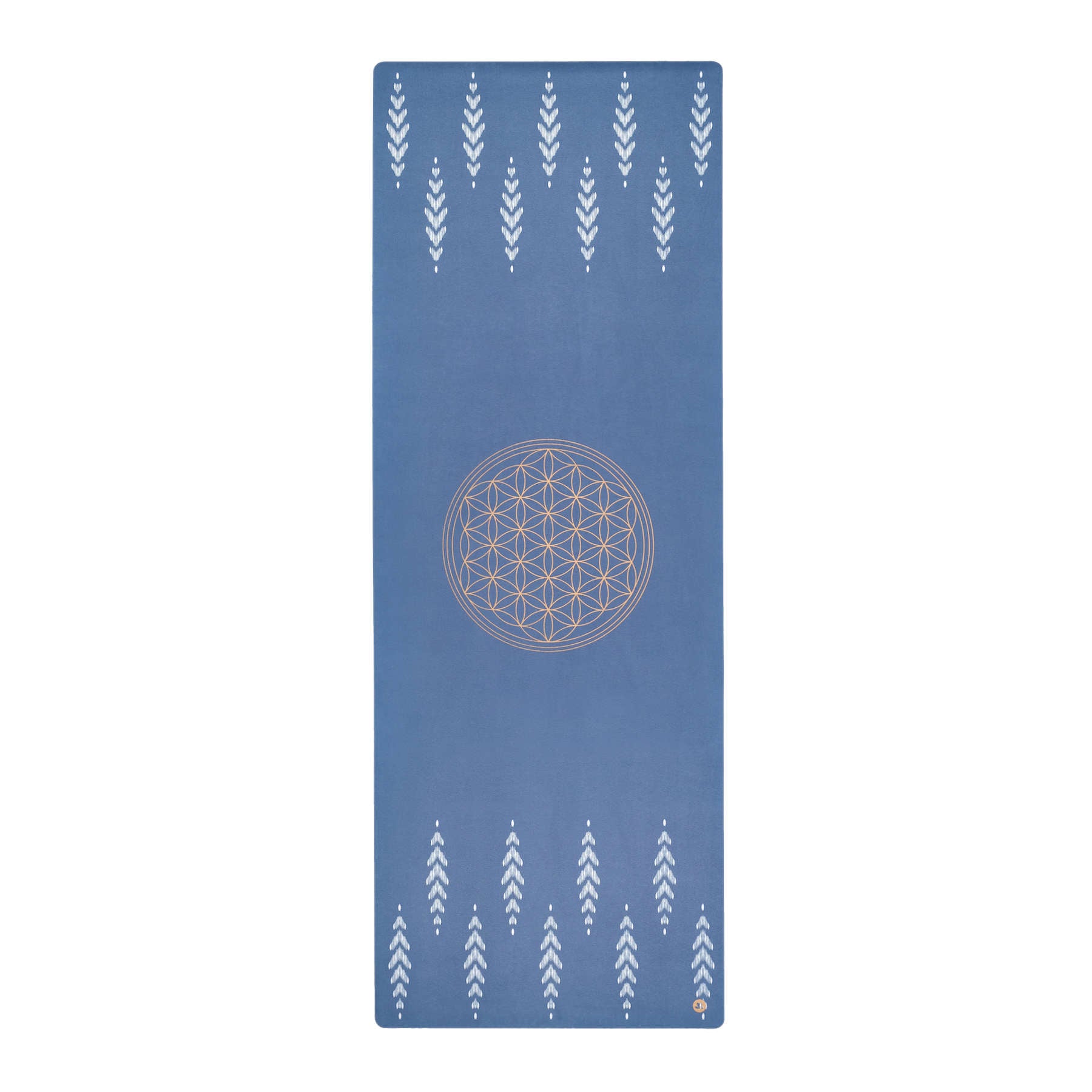Tapis de yoga velours Fleur de vie bleu indigo