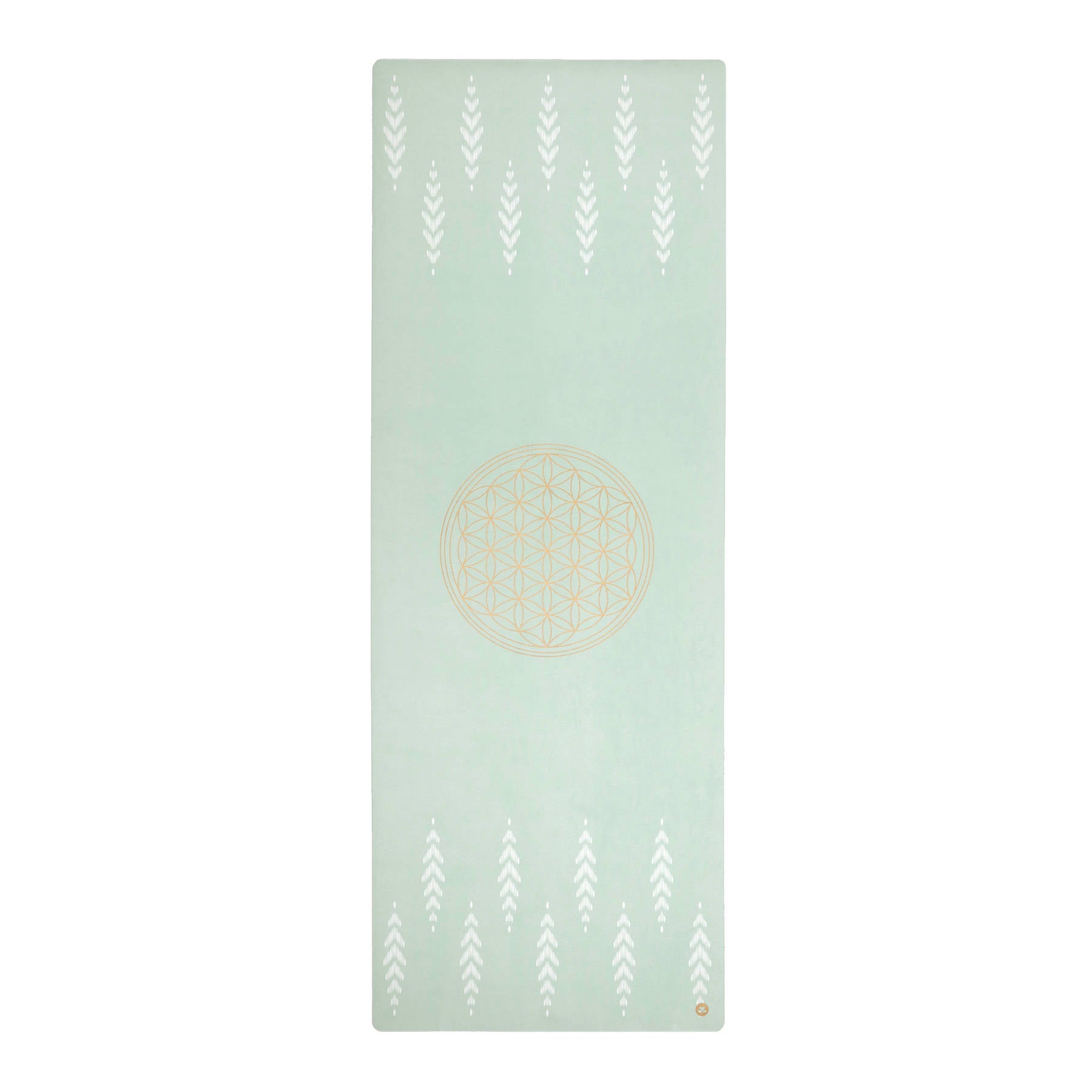 Tapis de yoga velours Fleur de vie menthe