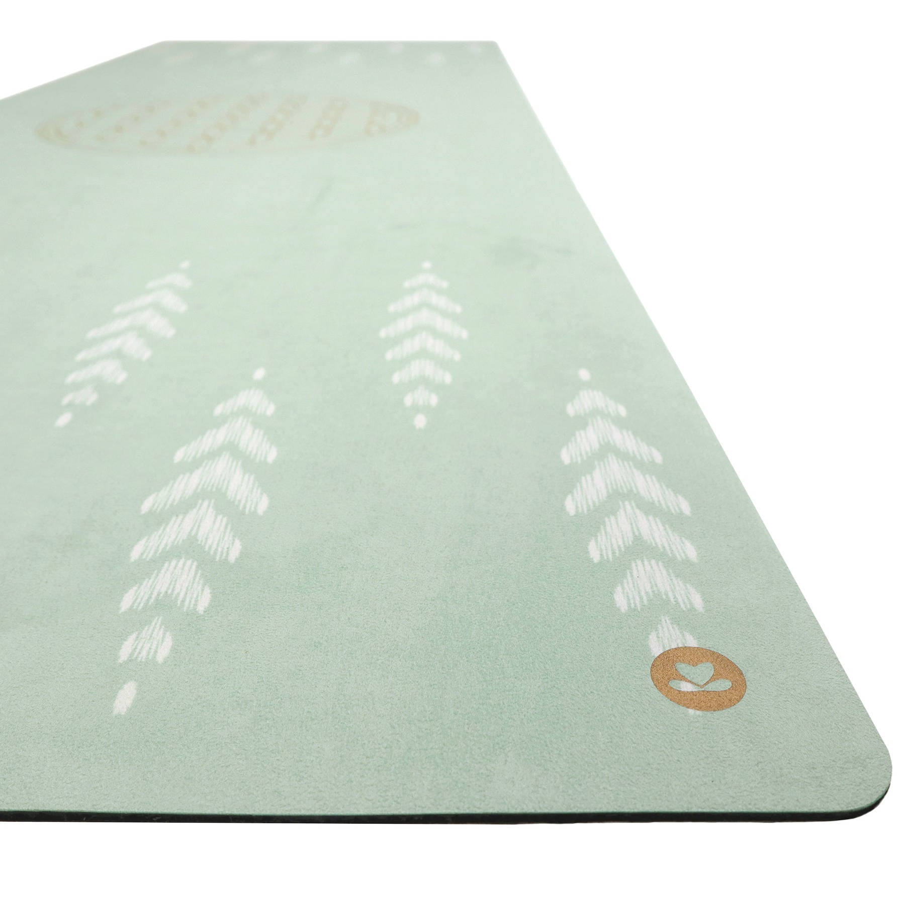 Tapis de yoga velours Fleur de vie menthe