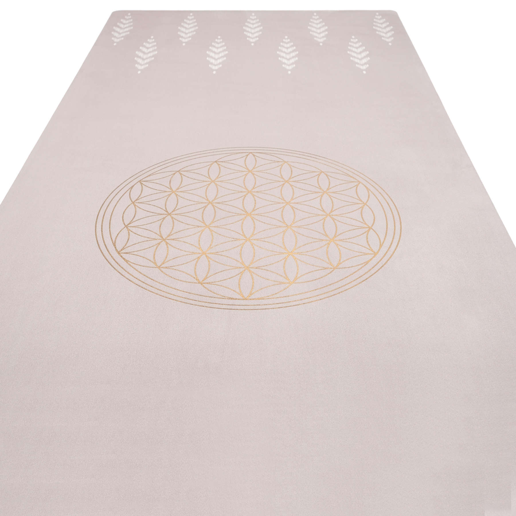 Tapis de yoga velours Fleur de vie sable