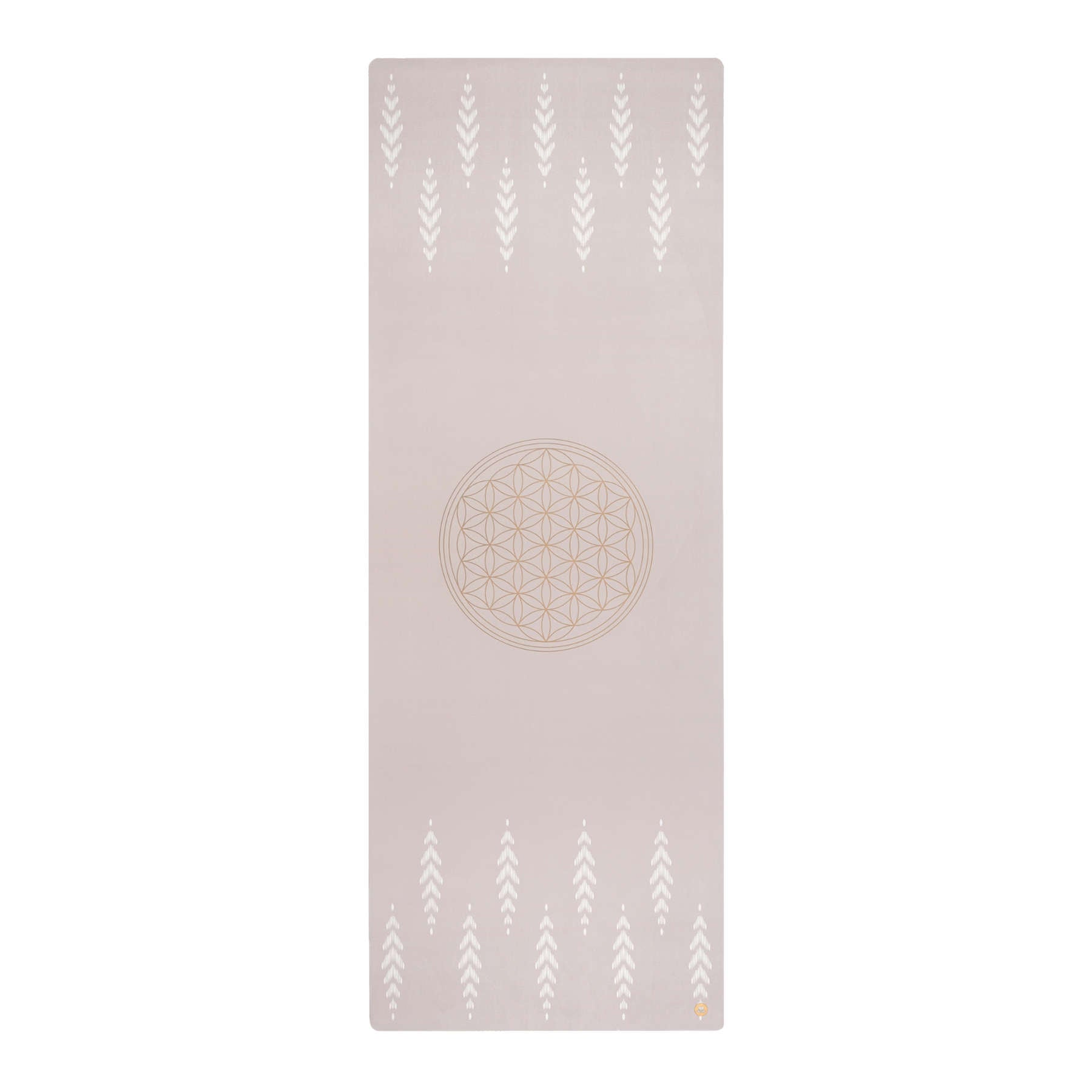Tapis de yoga velours Fleur de vie sable