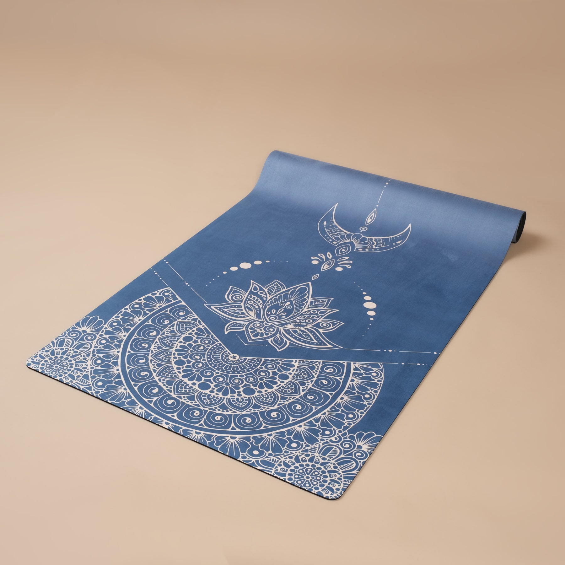 Tapis de yoga velours Mimo bleu
