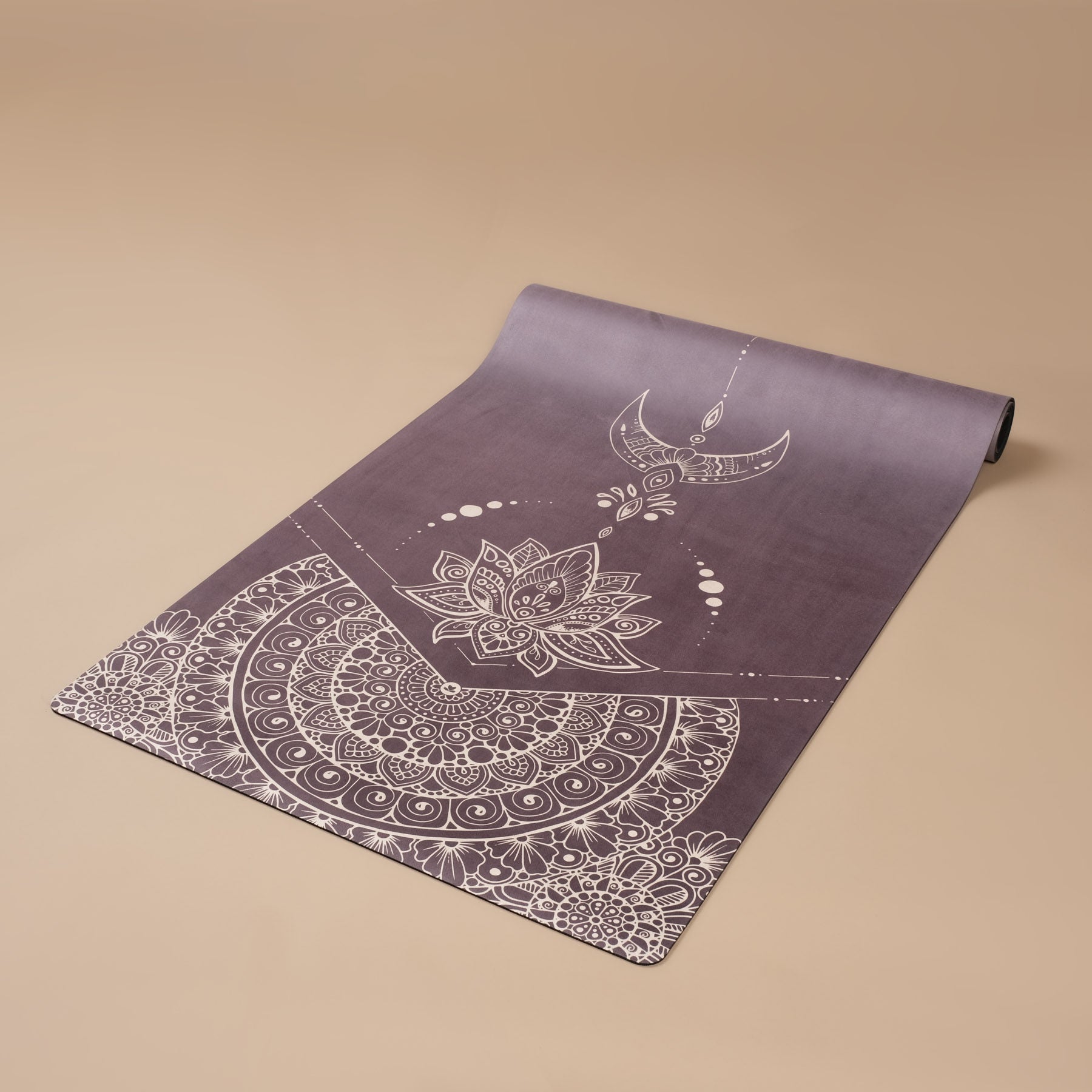 Tapis de yoga velours Mimo prune