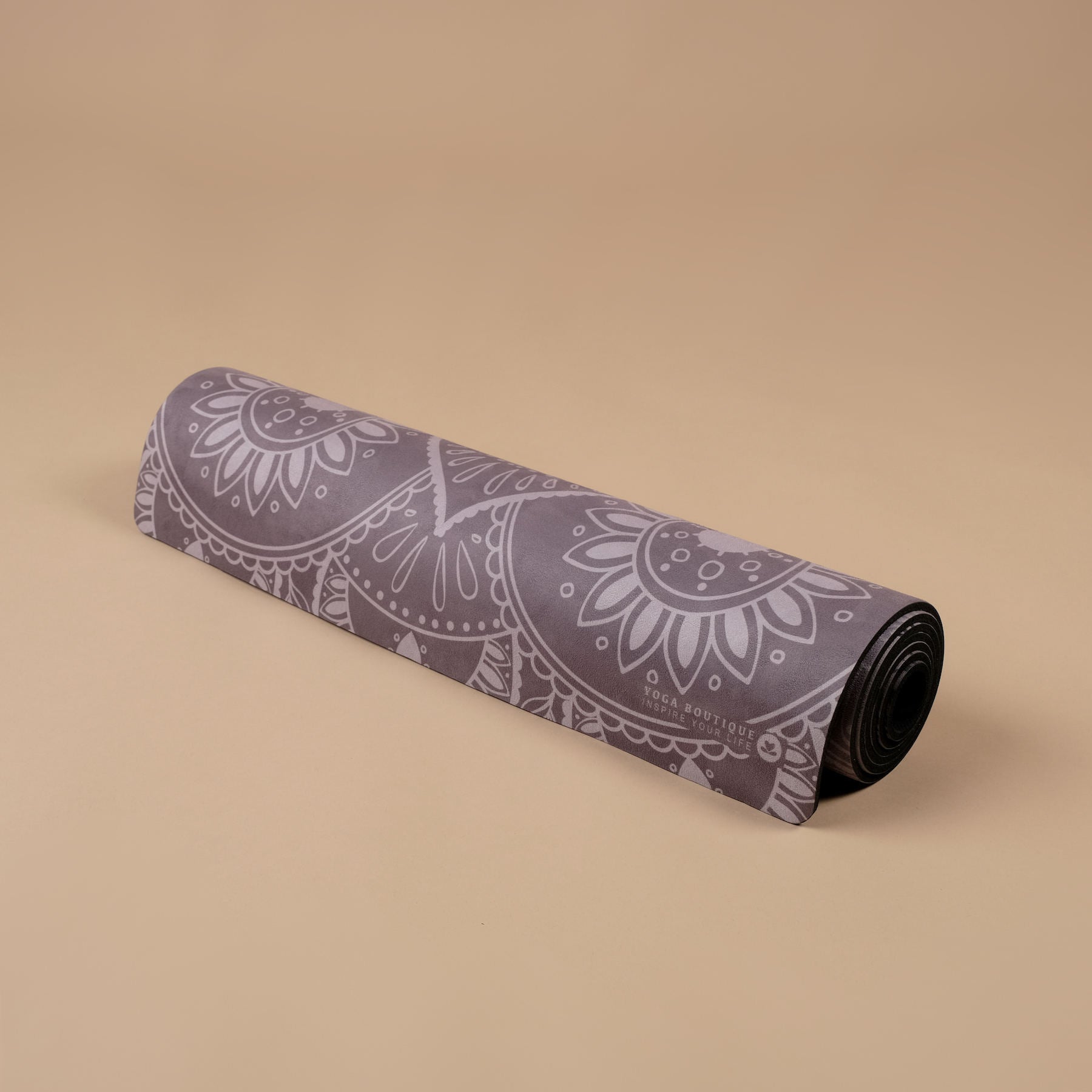 Tapis de yoga velours Mandala noir