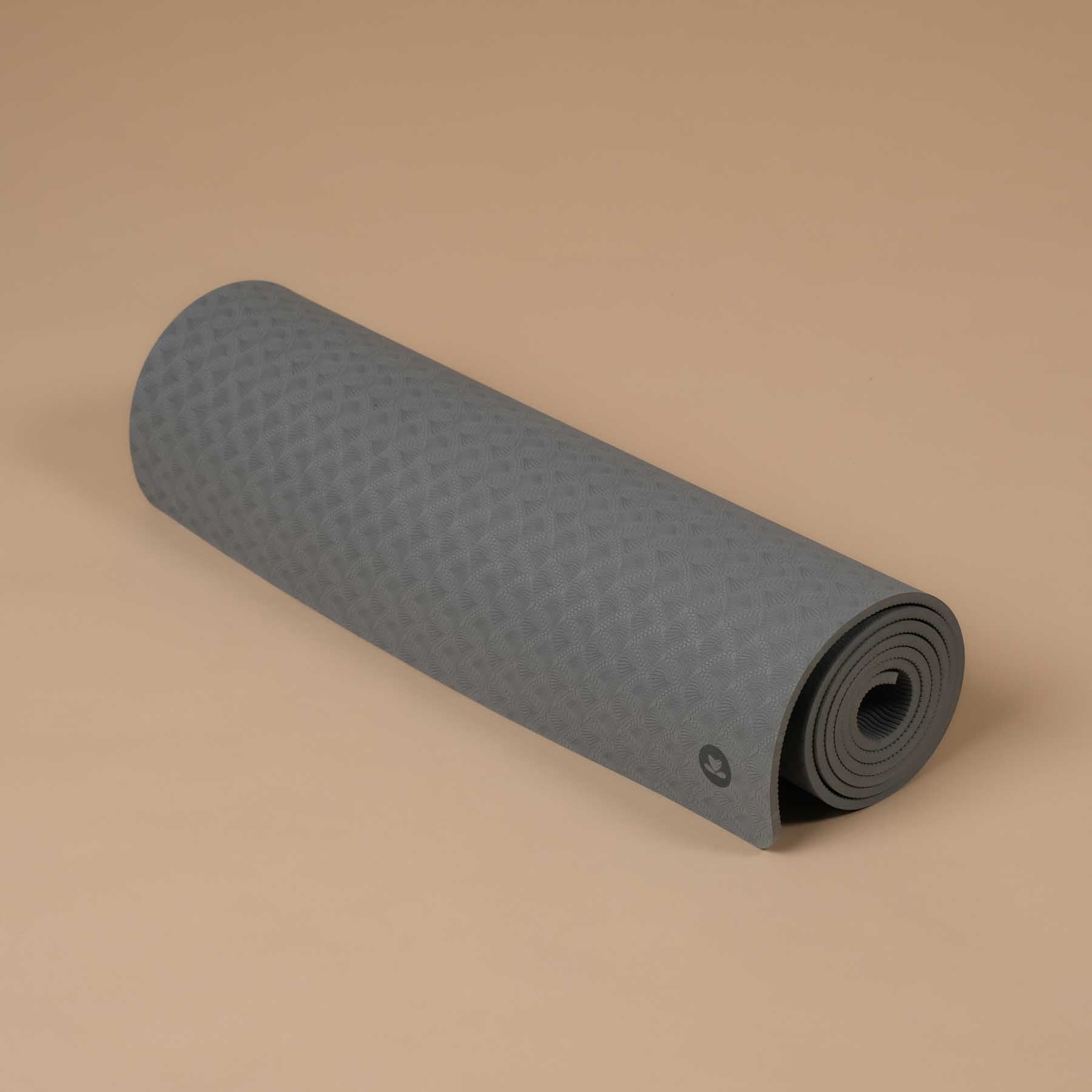 Tapis de yoga TPE gris avec un bon amorti