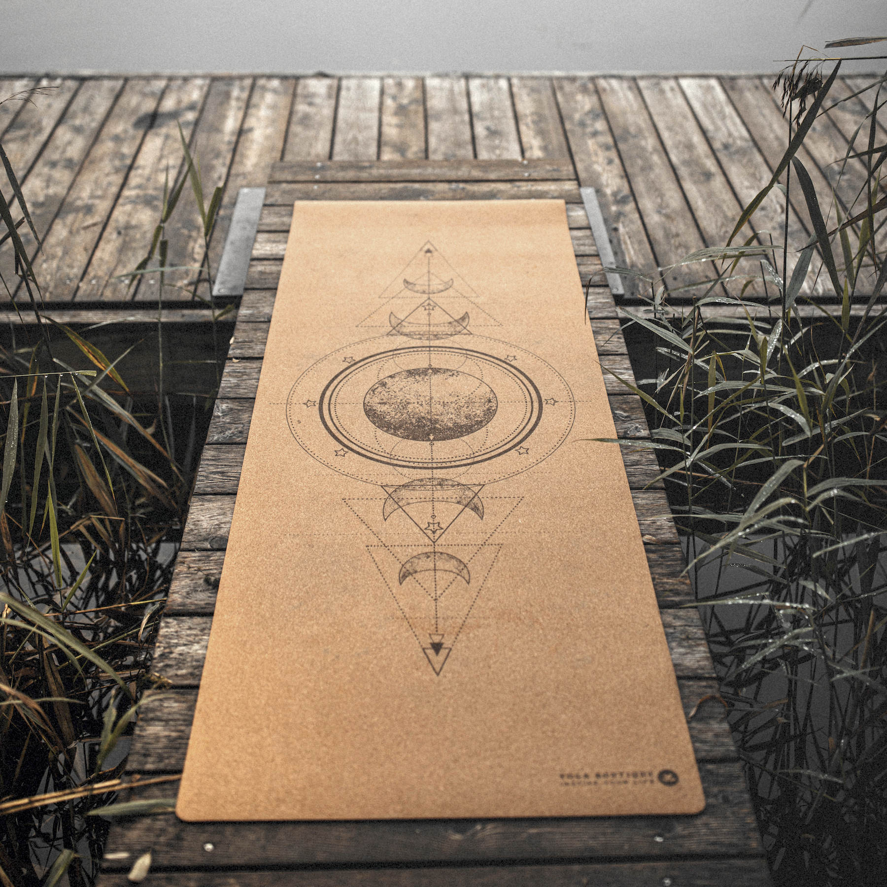 Tapis de yoga en liège lune