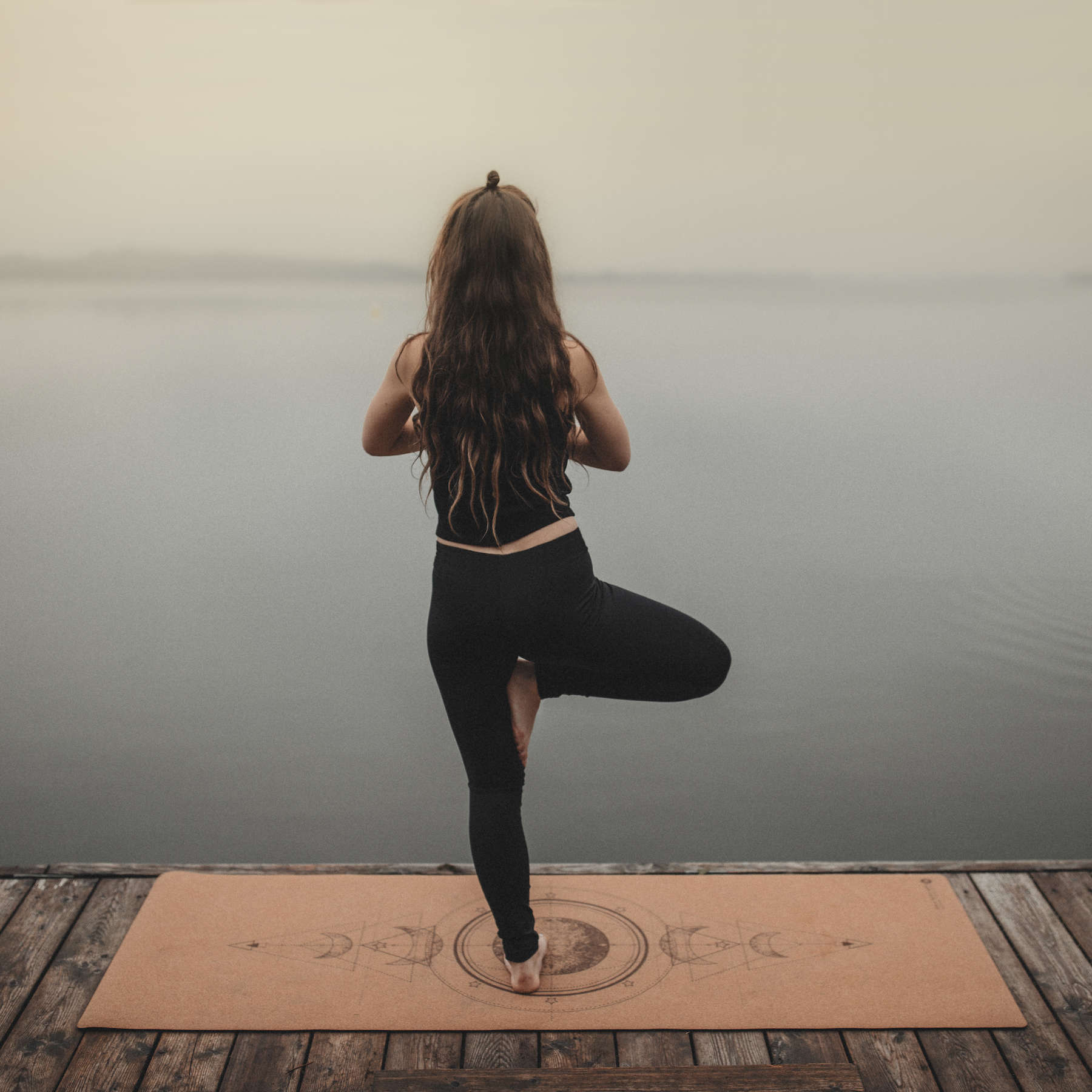 Tapis de yoga en liège lune