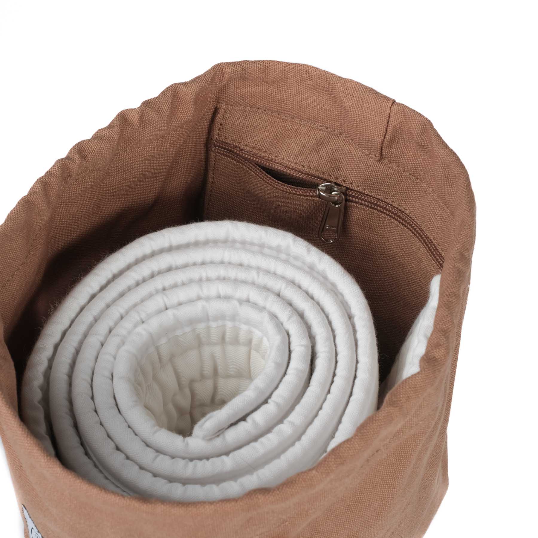 Sac pour matelas de yoga Lotus en coton bio brown earth
