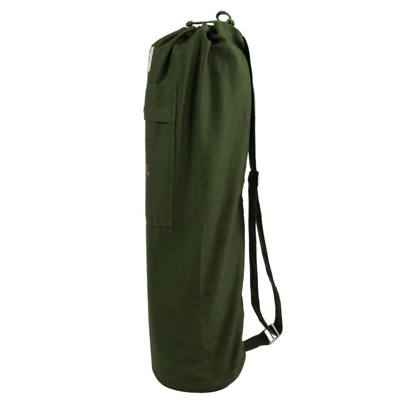 Sac pour matelas de yoga Lotus en coton vert olive
