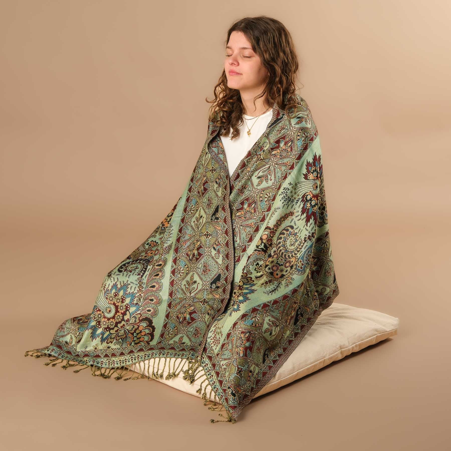 Écharpe de méditation en viscose lierre